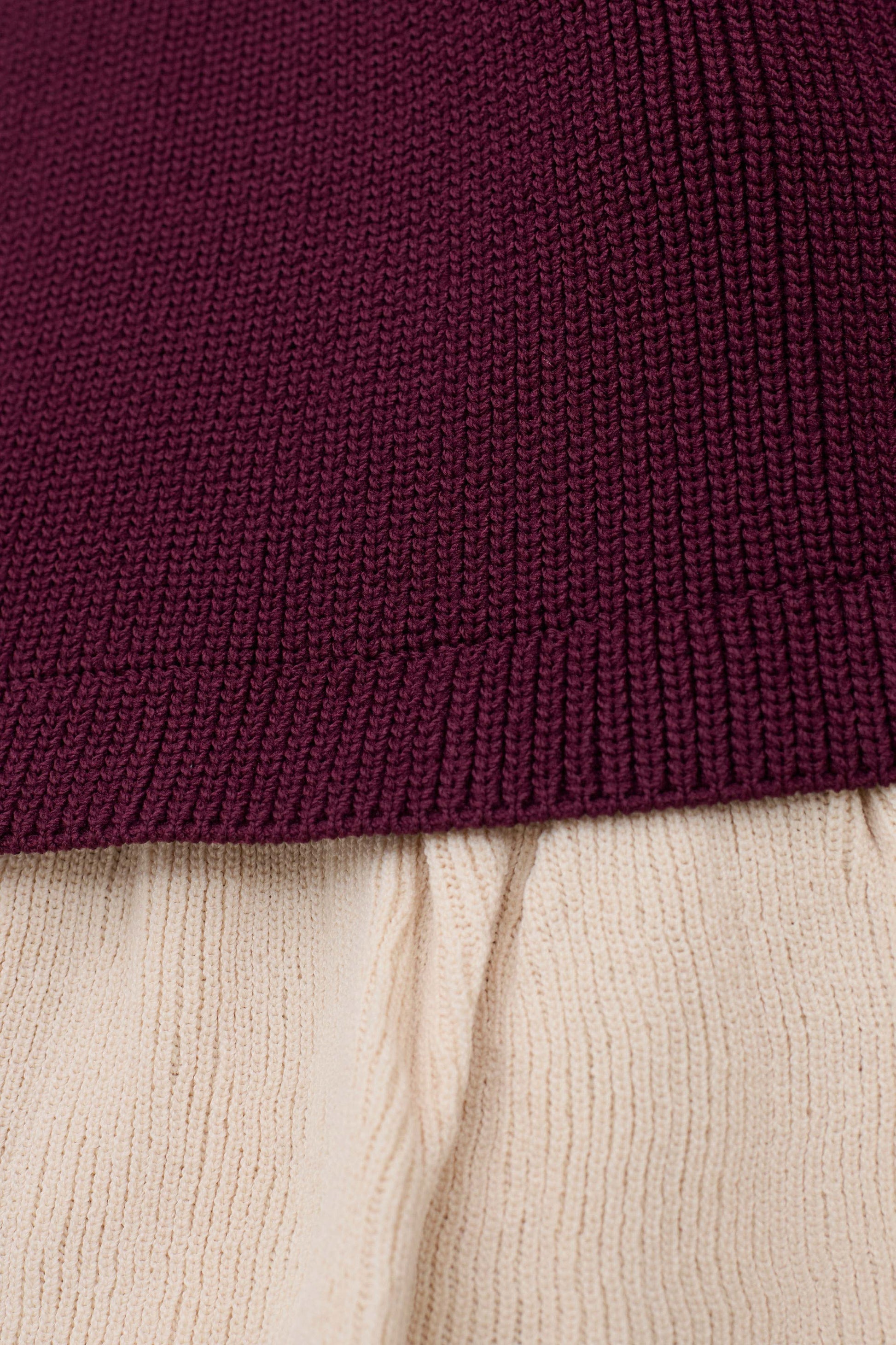 Amirose Ruffle Knit Midi Dress - Plum #7