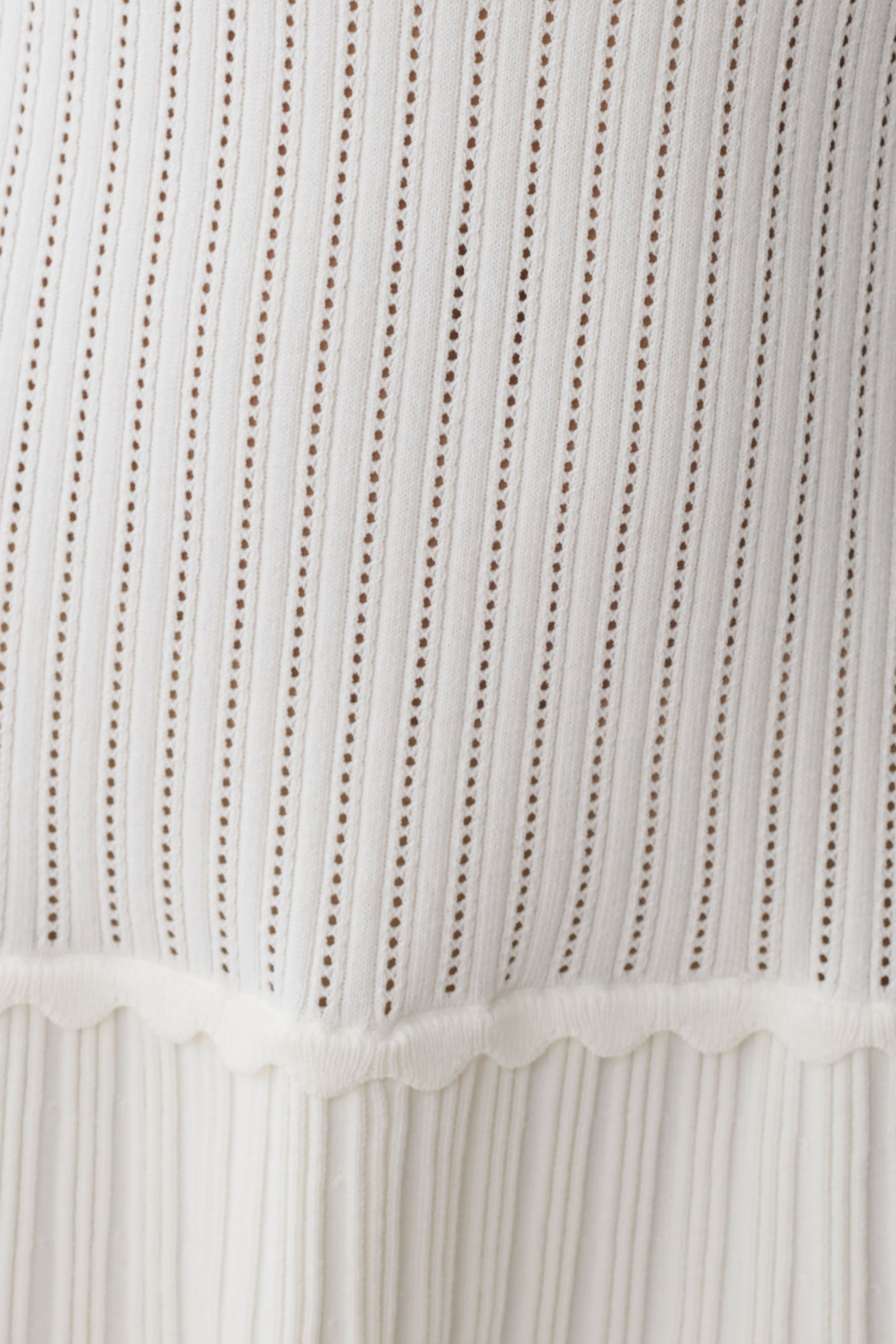 Adena Pointelle Knit Mini Dress - Ivory #7