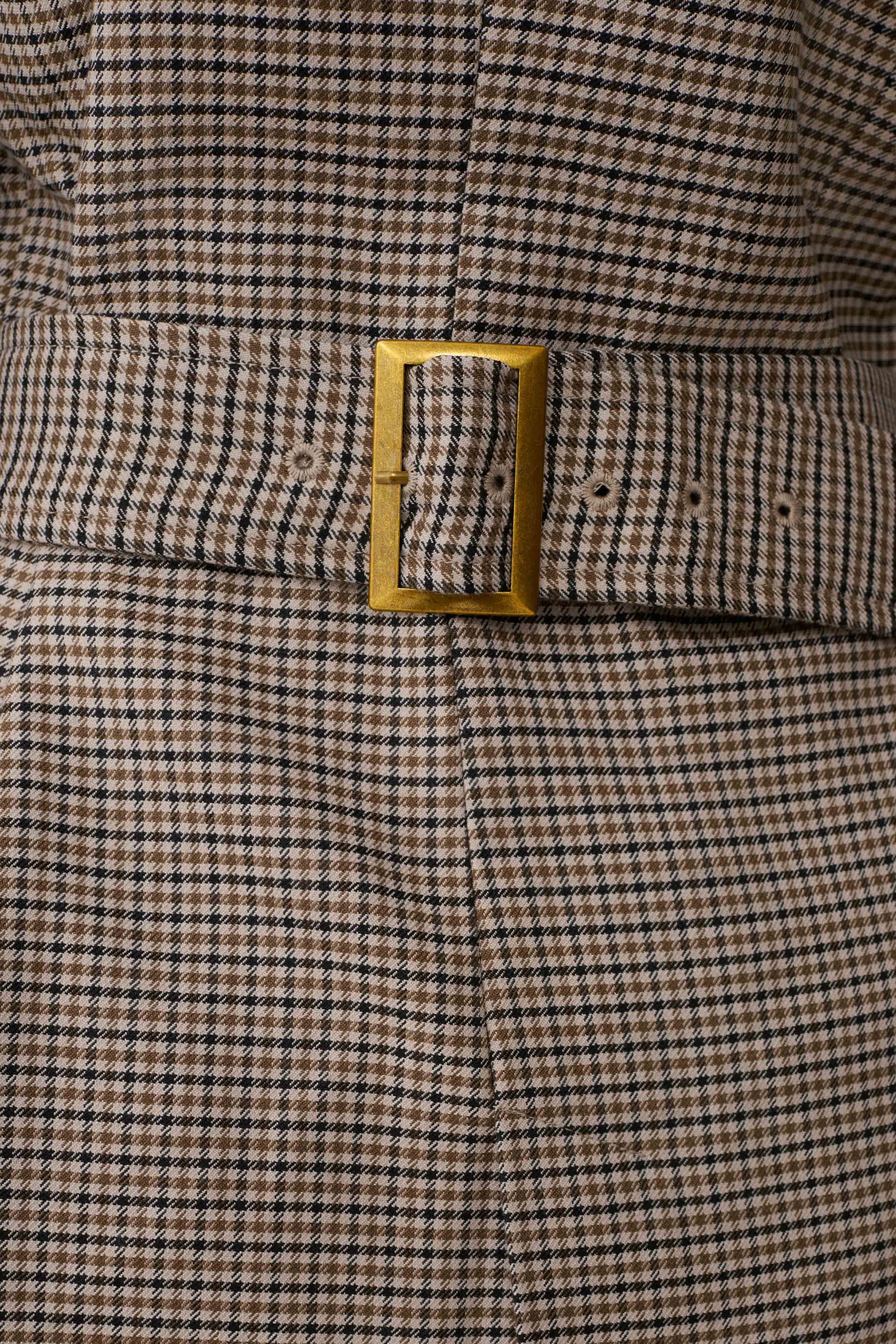 Mila Shaped Blazer - Tan Check #5