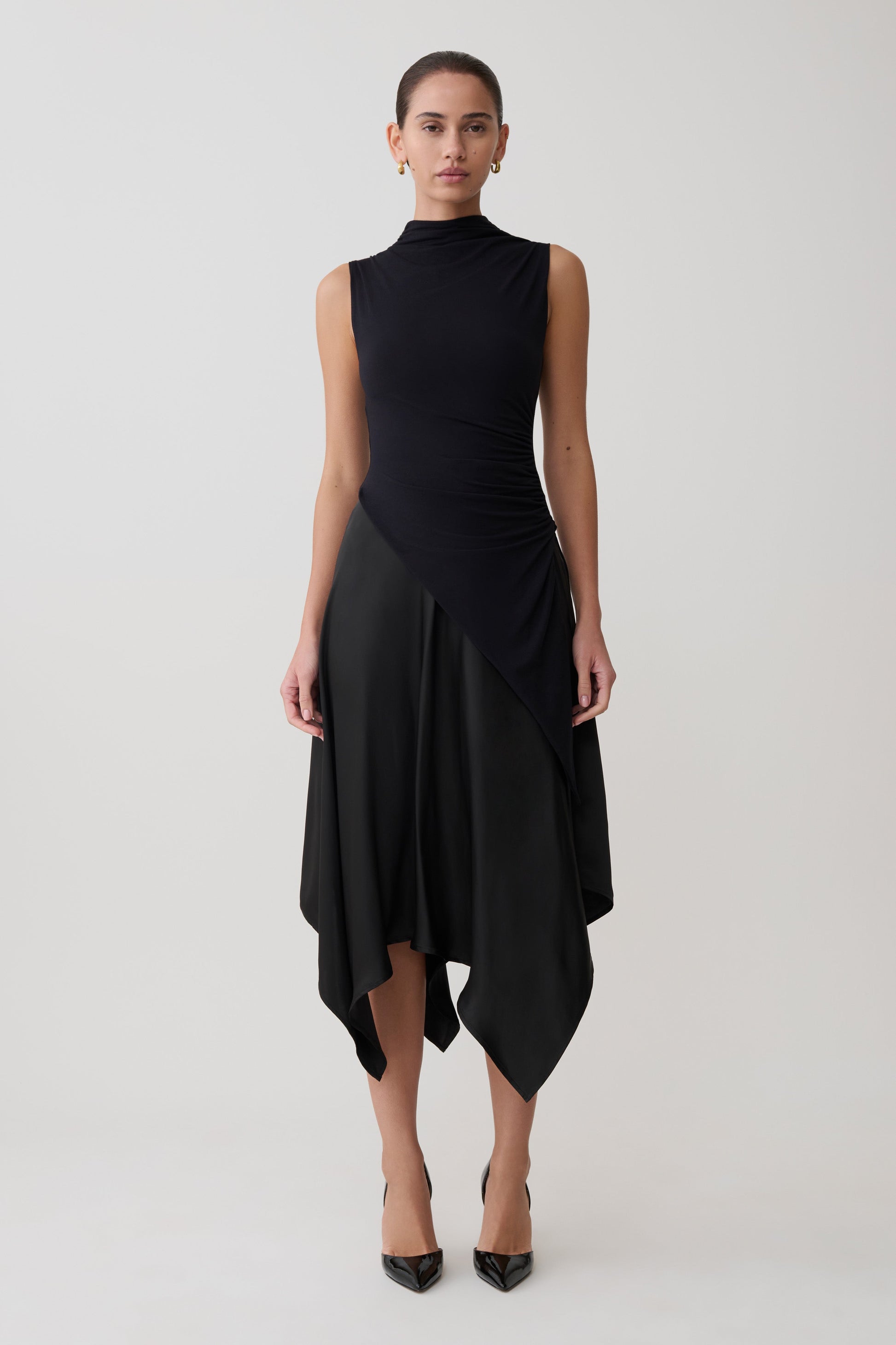 Suong High Neck Gathered Top - Black #8