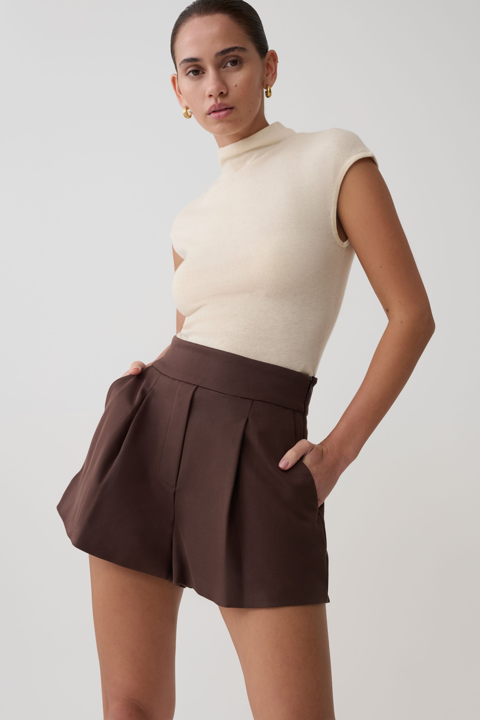 Alden High Waisted Short - Chocolate #6
