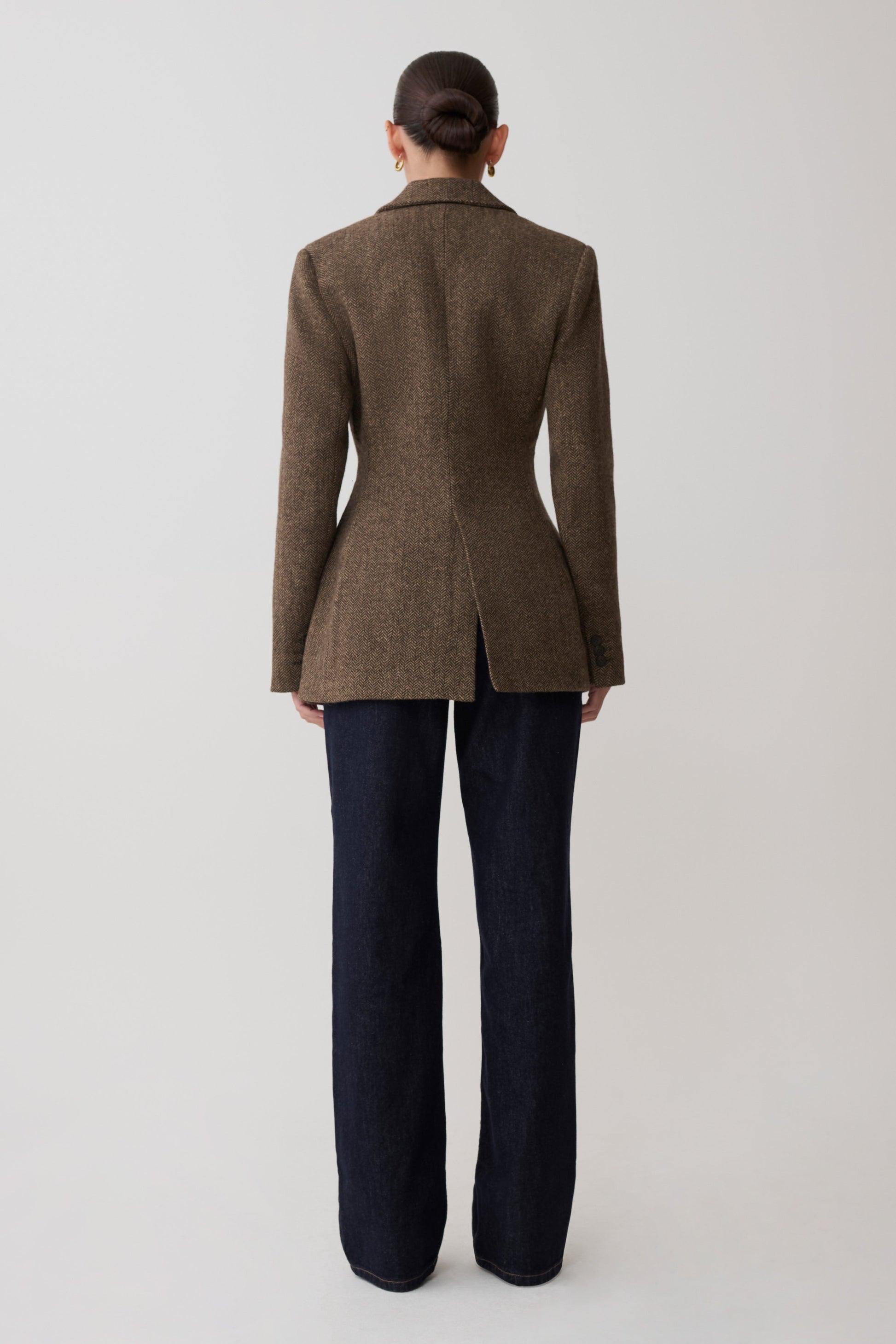 Romy Structured Blazer With Hardware - Herringbone #7