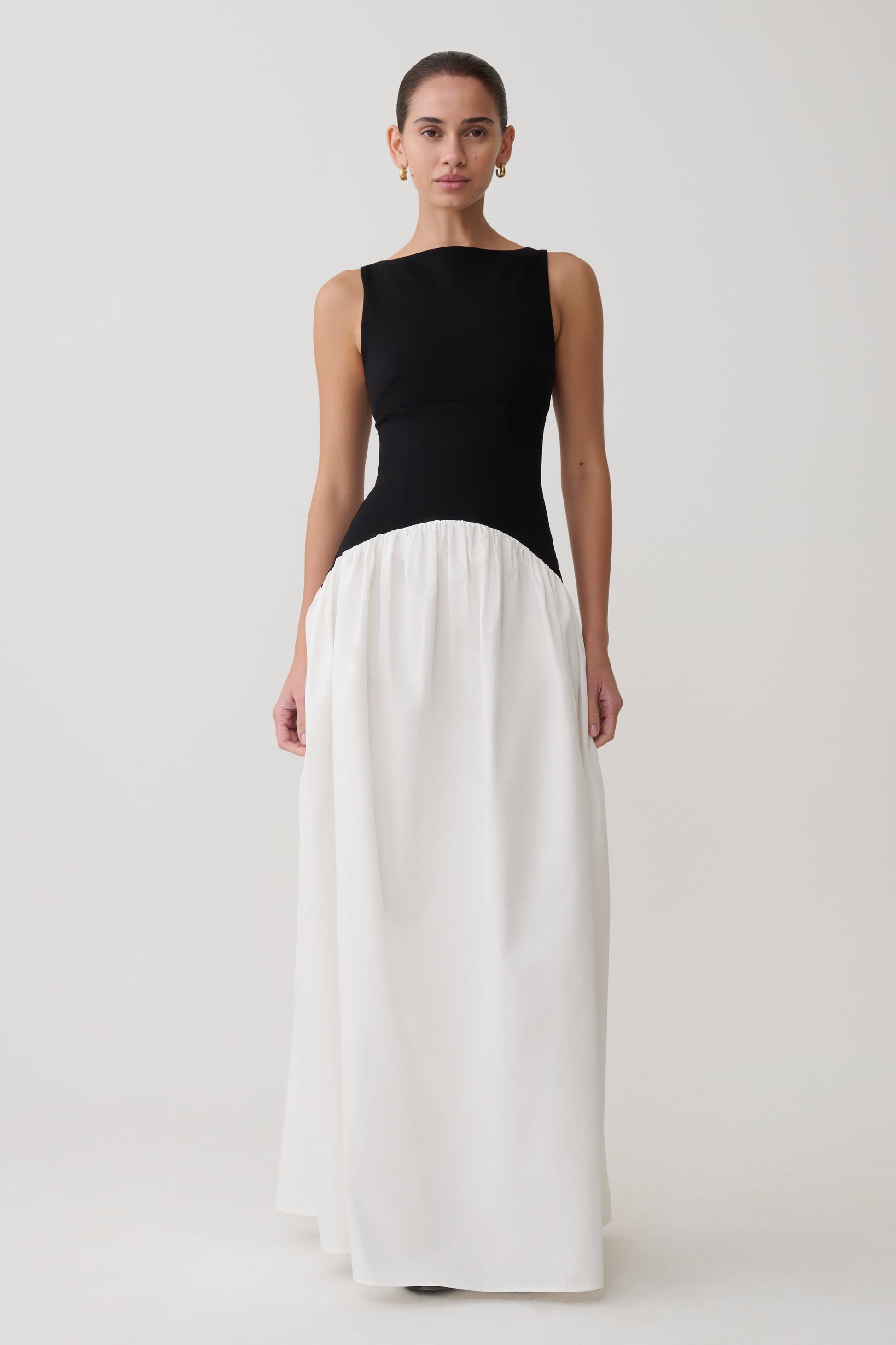Acacia Contrast Sleeveless Maxi Dress - Black/White #4