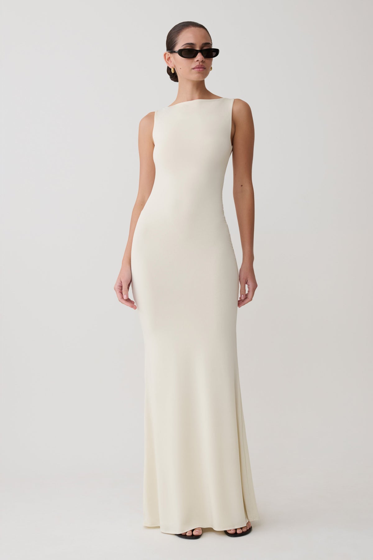 Tarna Sleeveless Slinky Maxi Dress - Bone #4
