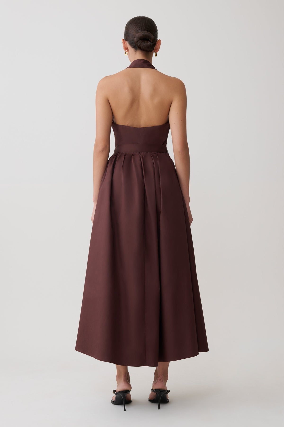 Cindy Collared Midi Dress - Chocolate #2