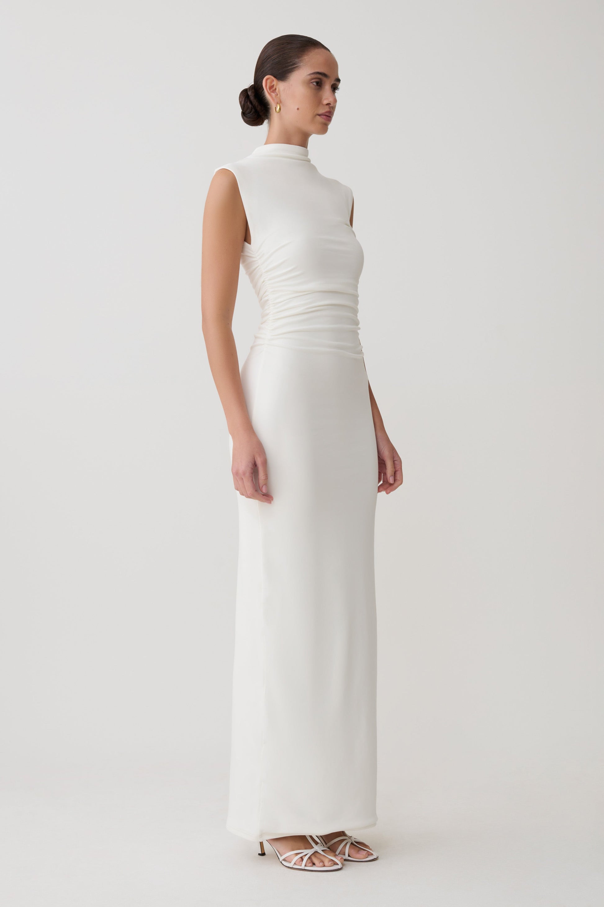 Elliot High Neck Sleeveless Maxi Dress - White #3