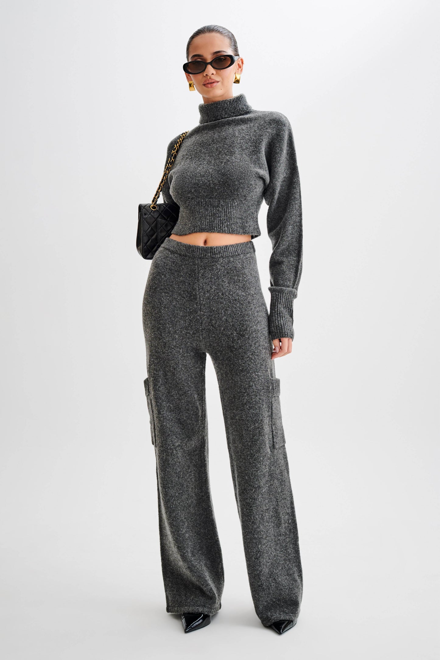 Darius Knit Pants With Pockets - Charcoal Marle