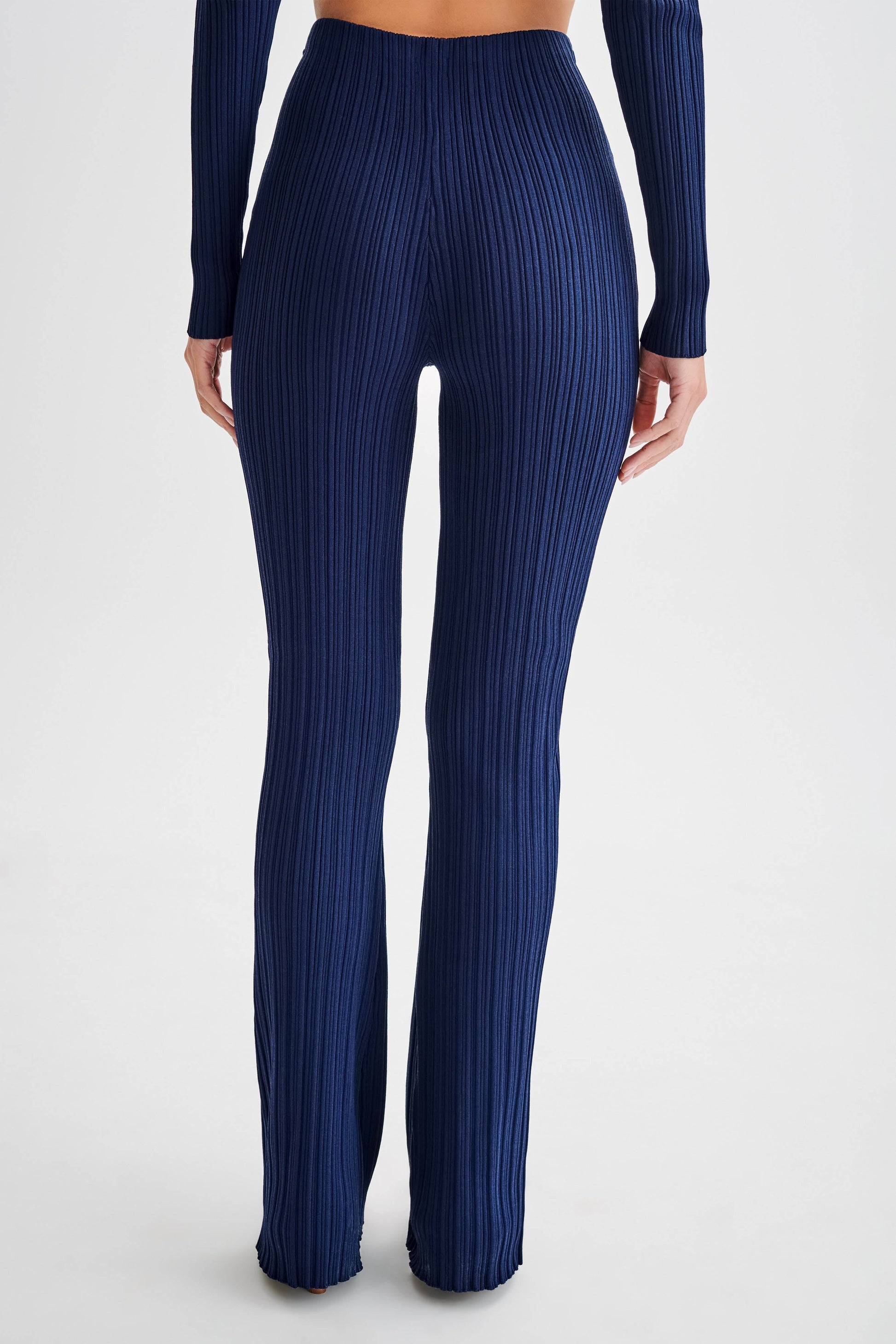 Chiara Straight Leg Rib Knit Pant - Navy #3