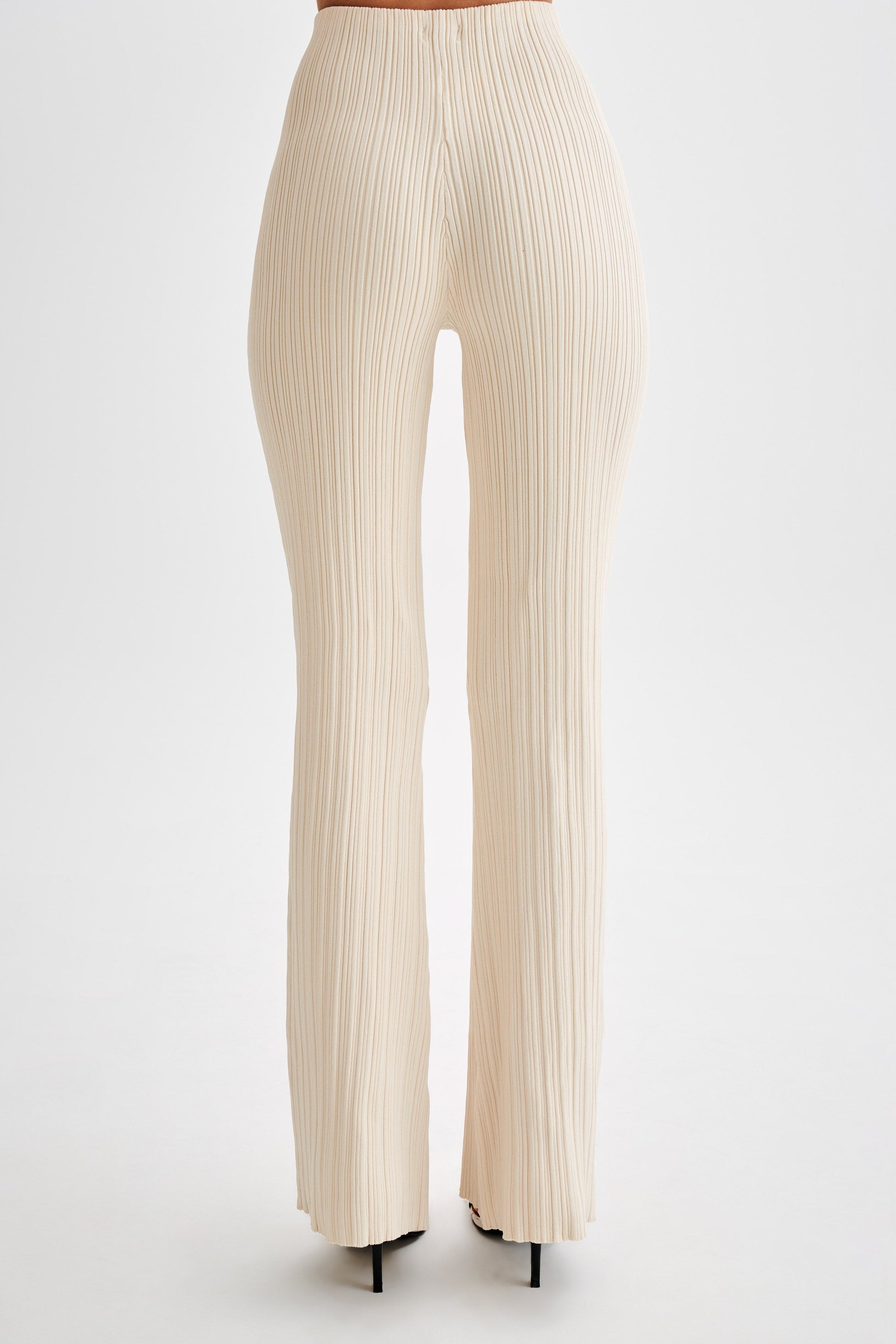 Chiara Straight Leg Rib Knit Pant - Cream #4