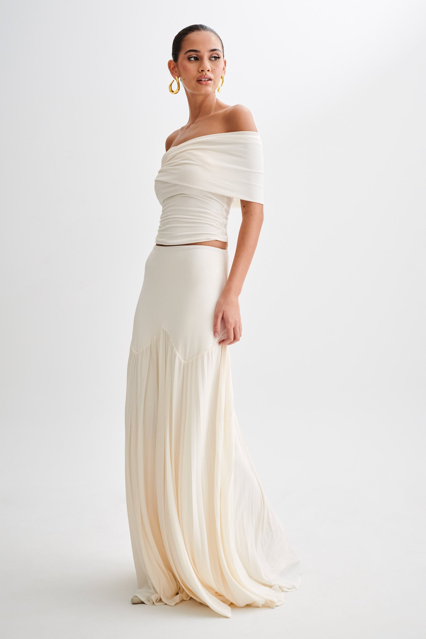 Odette Slinky Maxi Skirt - Ivory