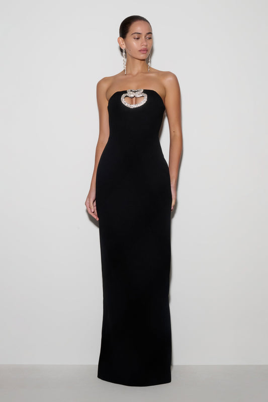 Hilda Embellished Strapless Maxi Dress - Black
