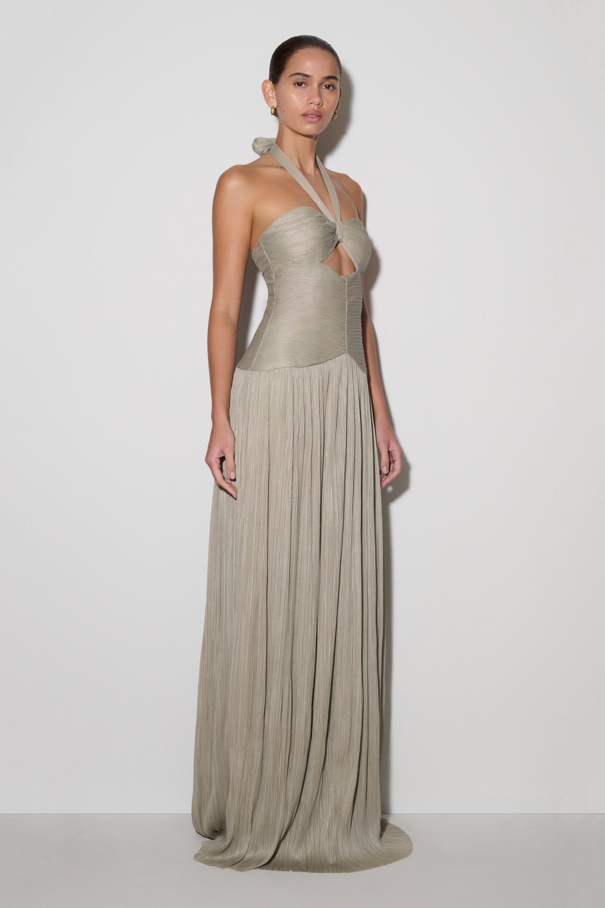 Juliette Pleated Chiffon Maxi Dress - Silver #3