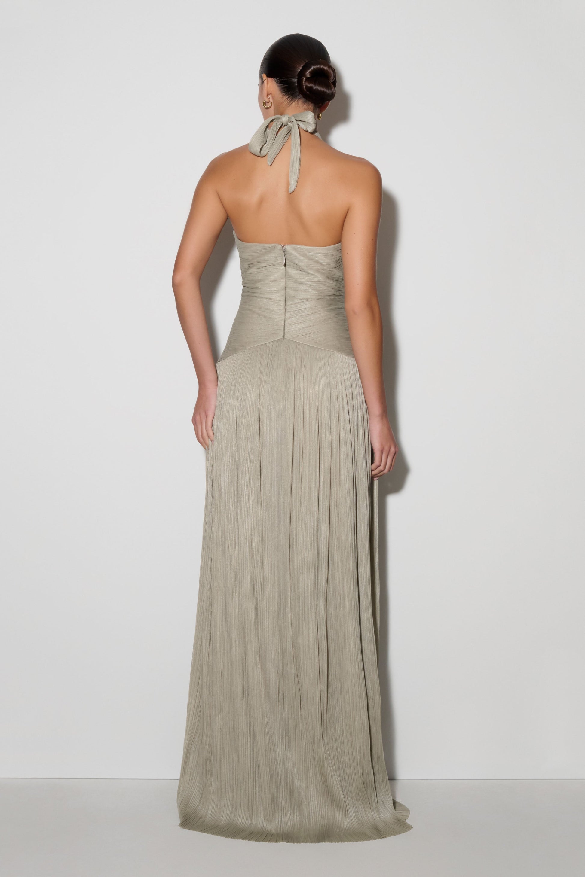 Juliette Pleated Chiffon Maxi Dress - Silver #2