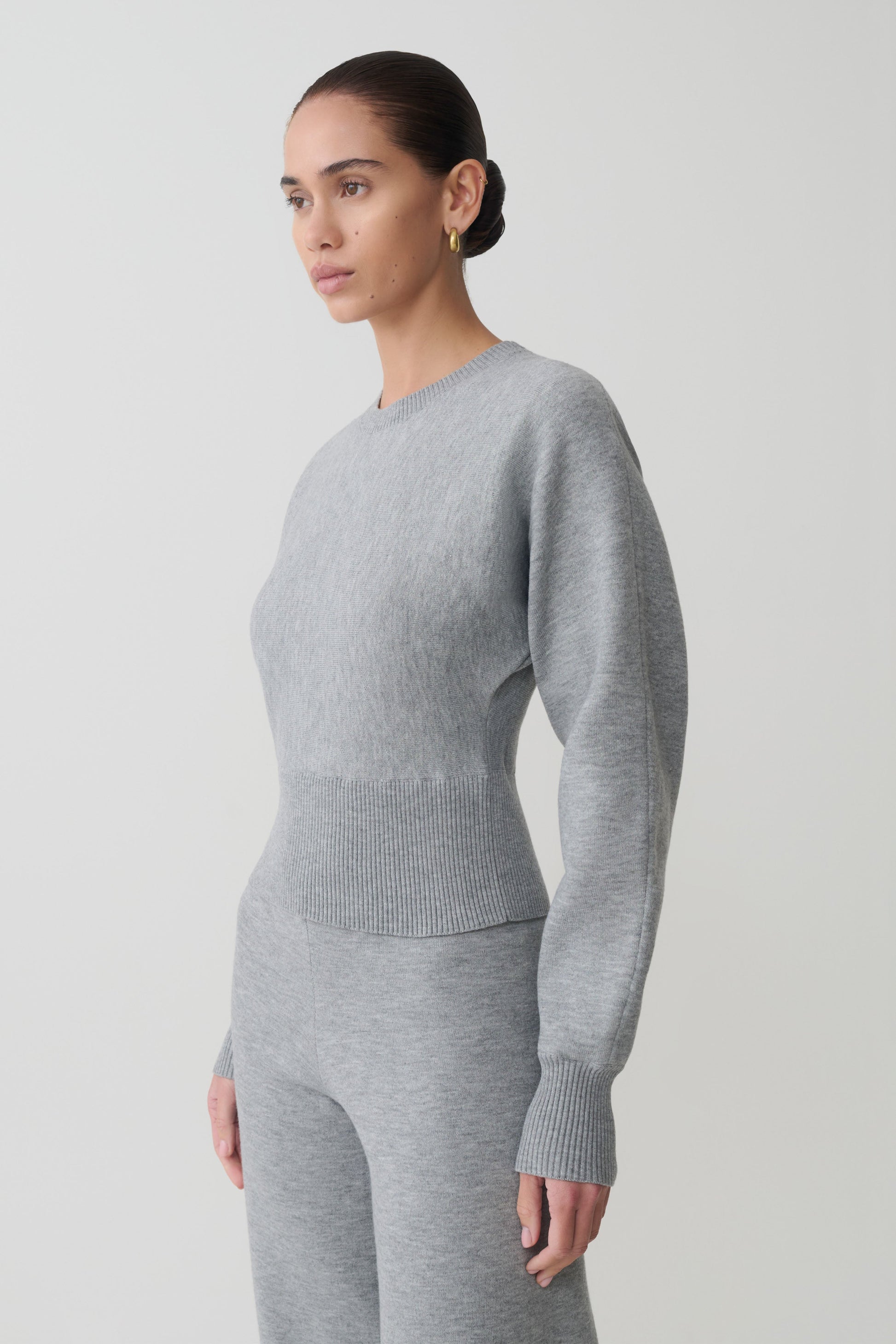 Ciaralee Cinched Waist Jumper - Grey Marle #3