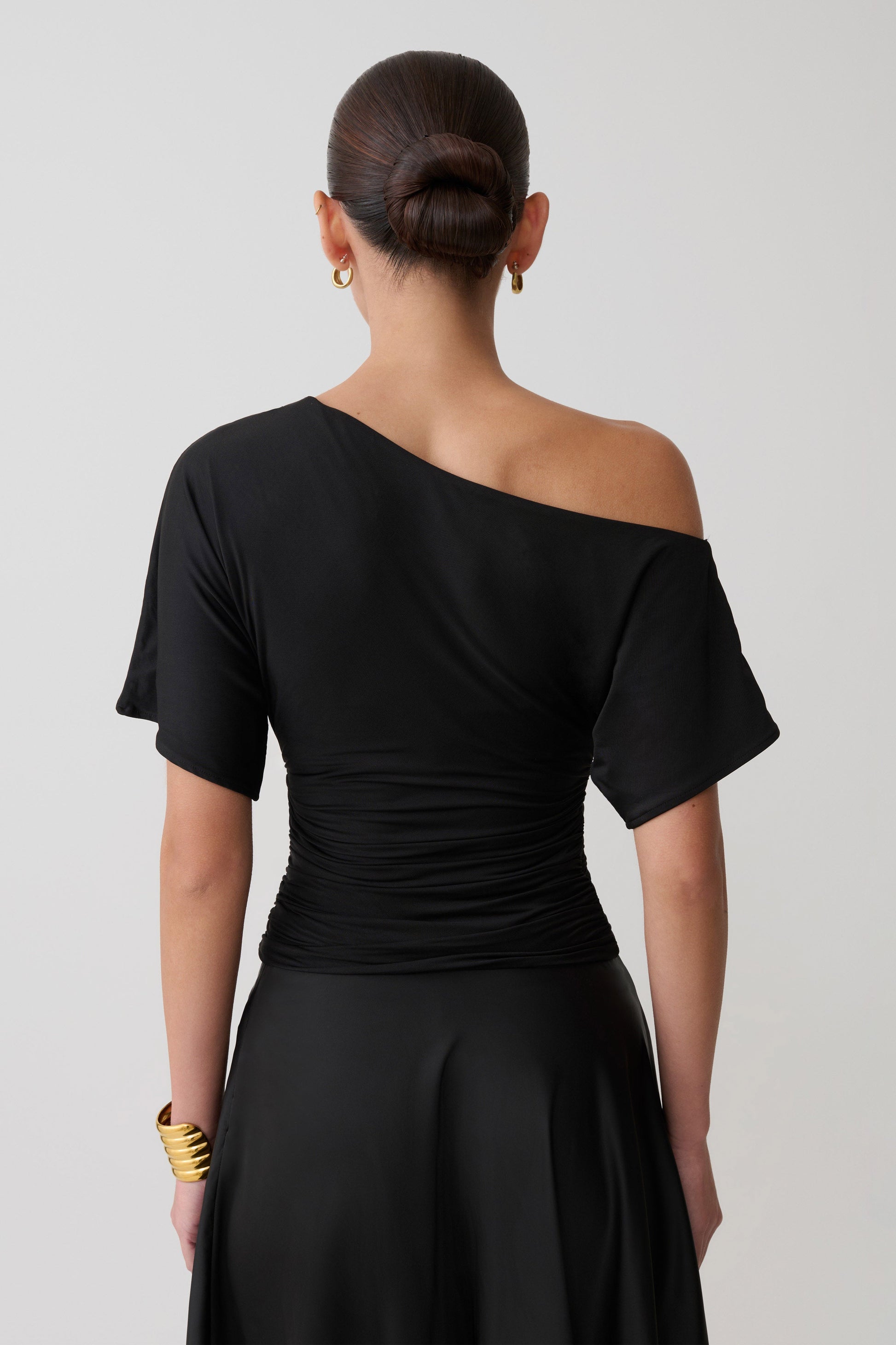 Luu Off Shoulder Slinky Top - Black #2