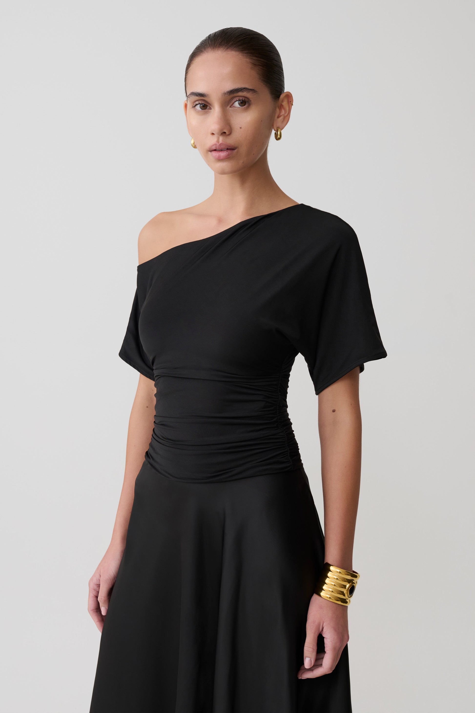 Luu Off Shoulder Slinky Top - Black #3