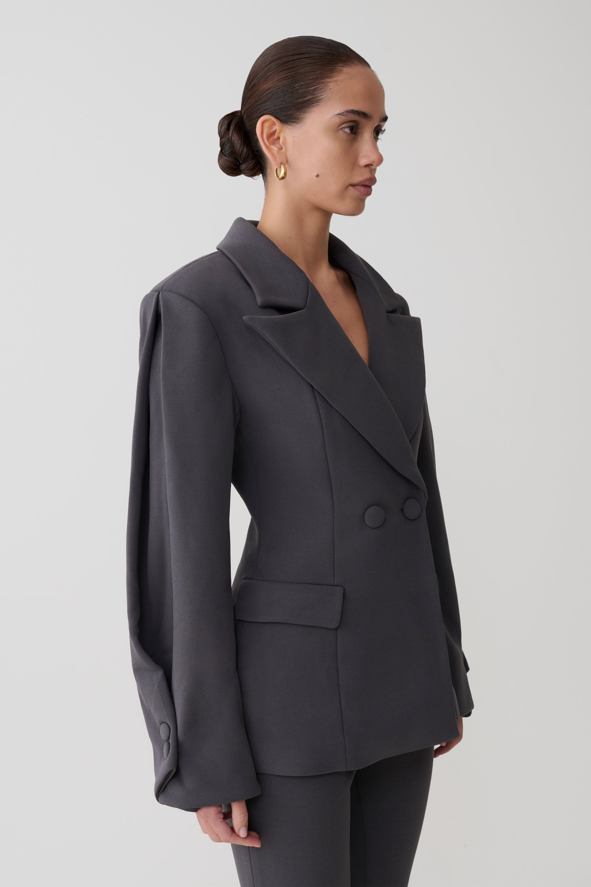 Wesley Structured Blazer - Charcoal Shadow #3