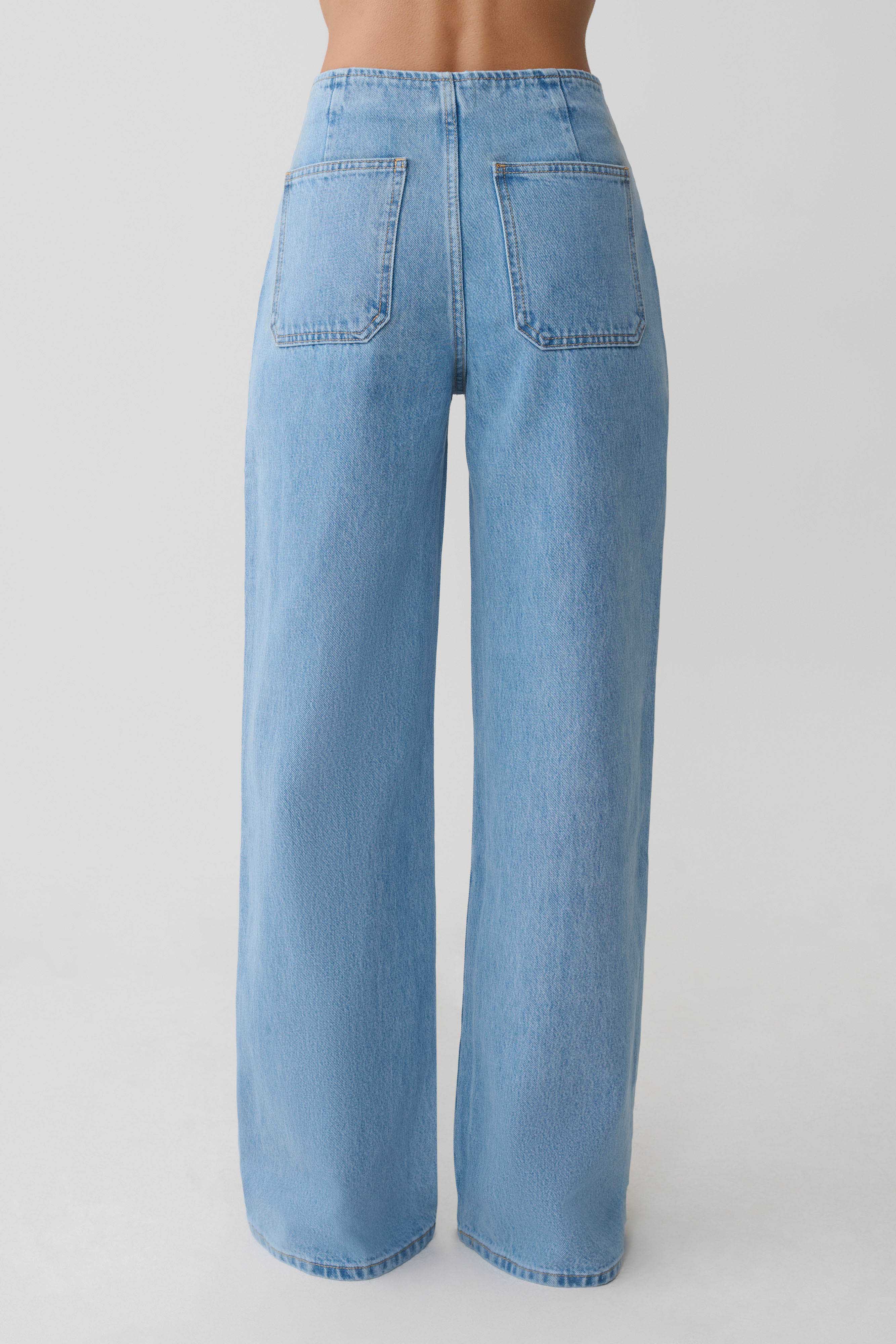 Caitlin Mid Rise Denim Jeans - Classic Blue | MESHKI UK