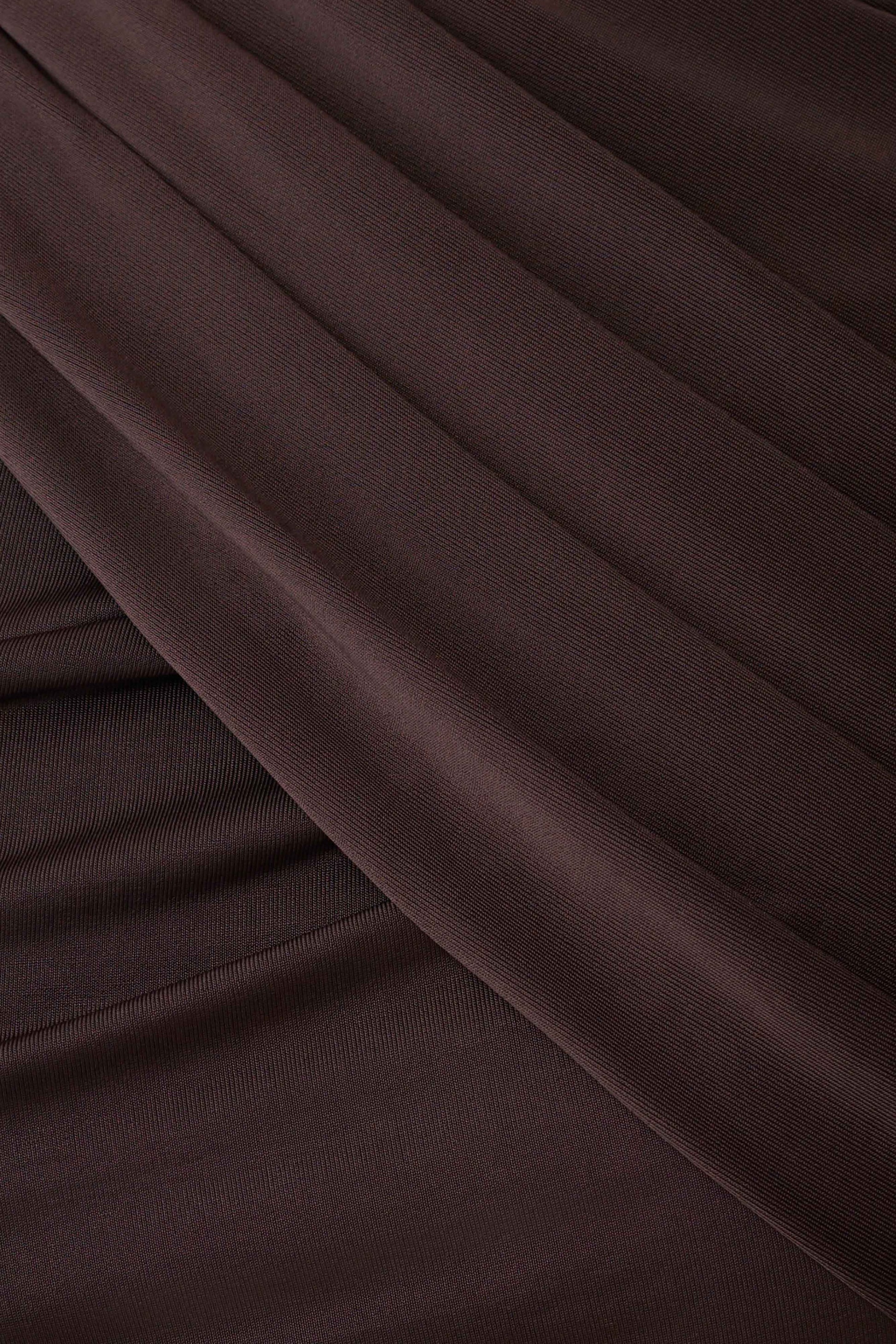 Adrienne One Shoulder Slinky Top - Chocolate #6