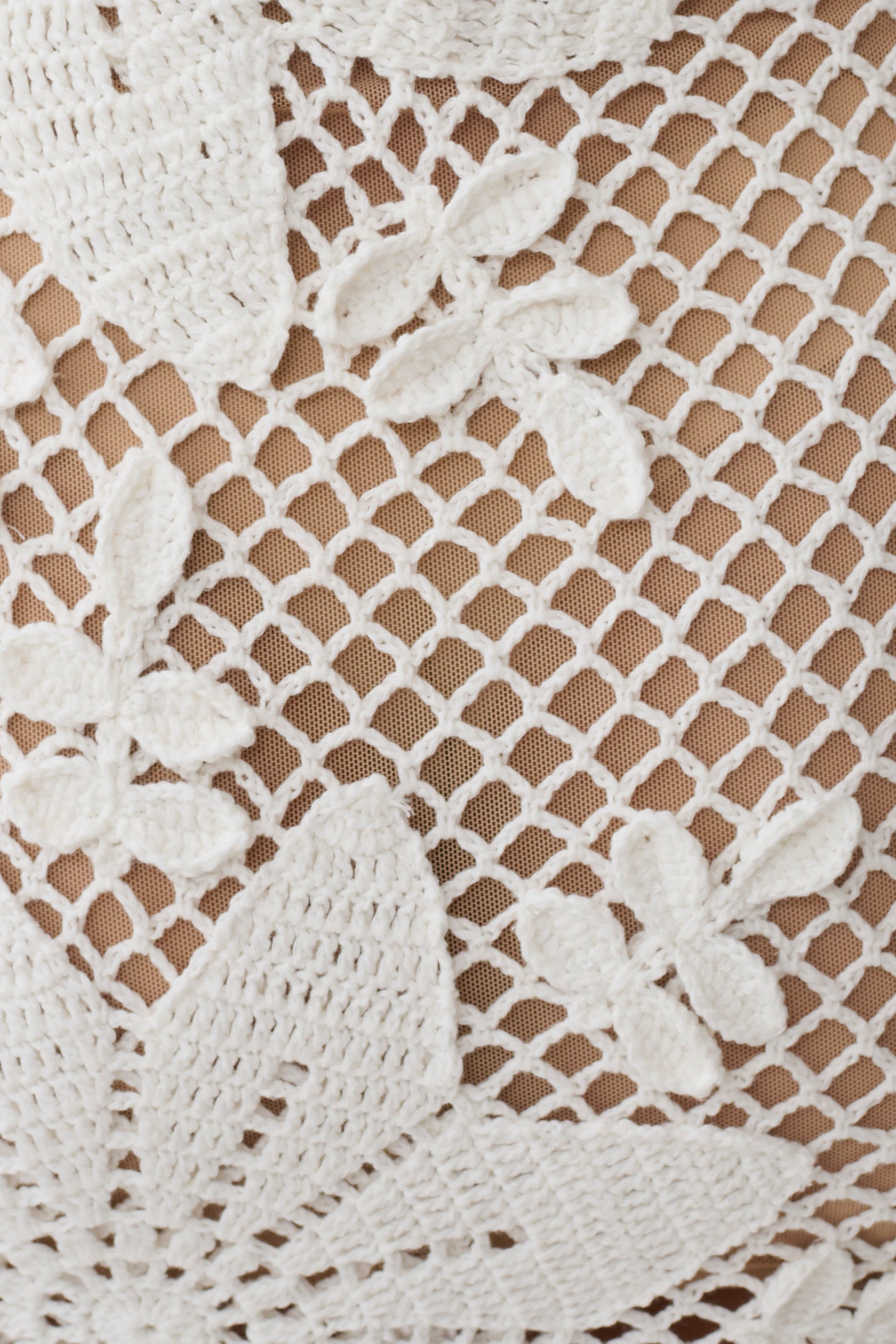 Mandie Hand Crochet Asymmetrical Maxi Dress - White #6