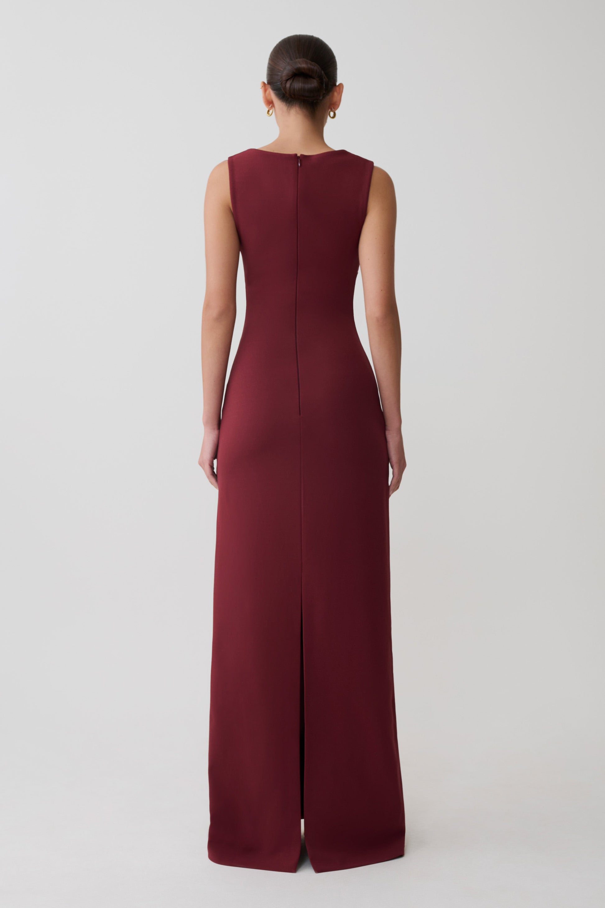 Rhea Detachable Cape Jersey Maxi Dress - Wine #6