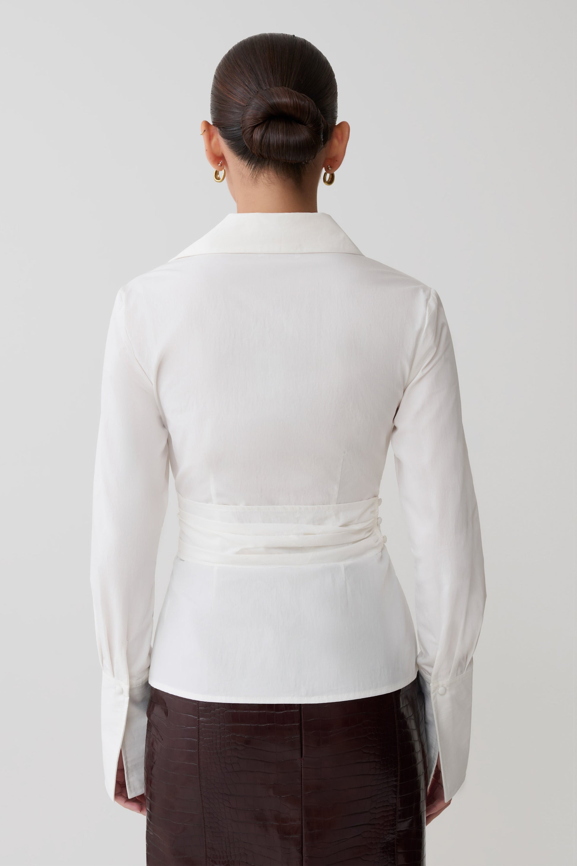 Eugenia Wrap Cotton Shirt - White #2