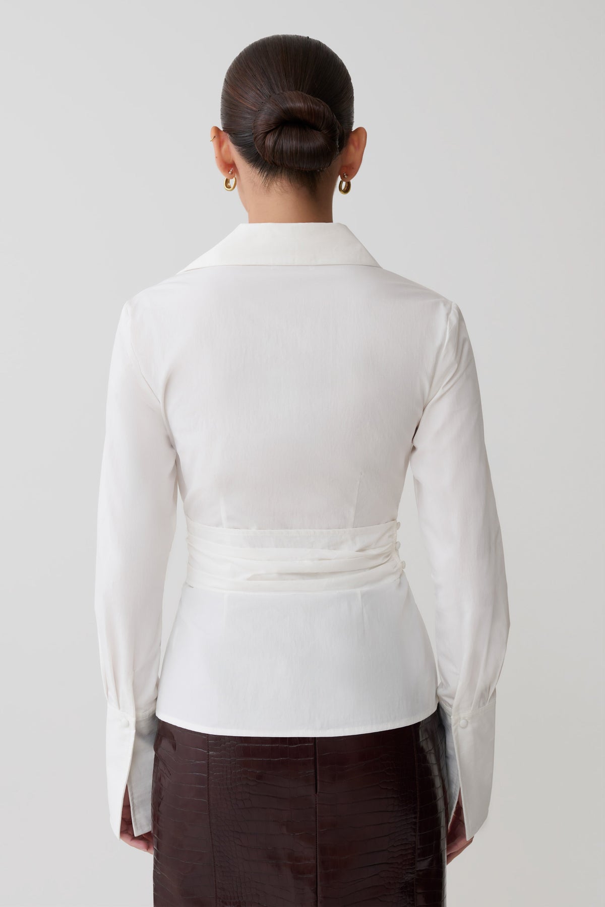 Eugenia Wrap Cotton Shirt - White