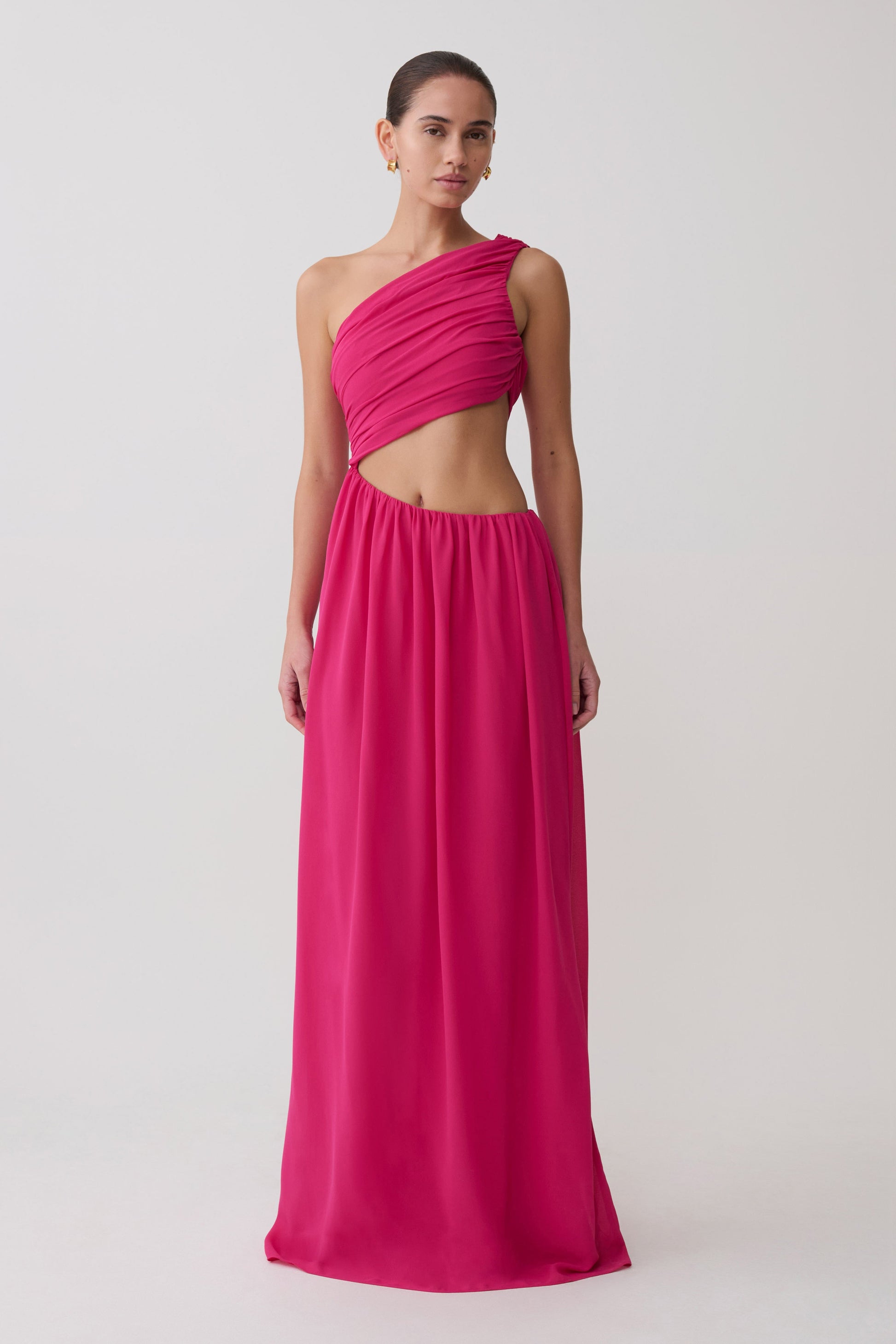Aria Chiffon Cut Out Maxi Dress - Fuchsia #4