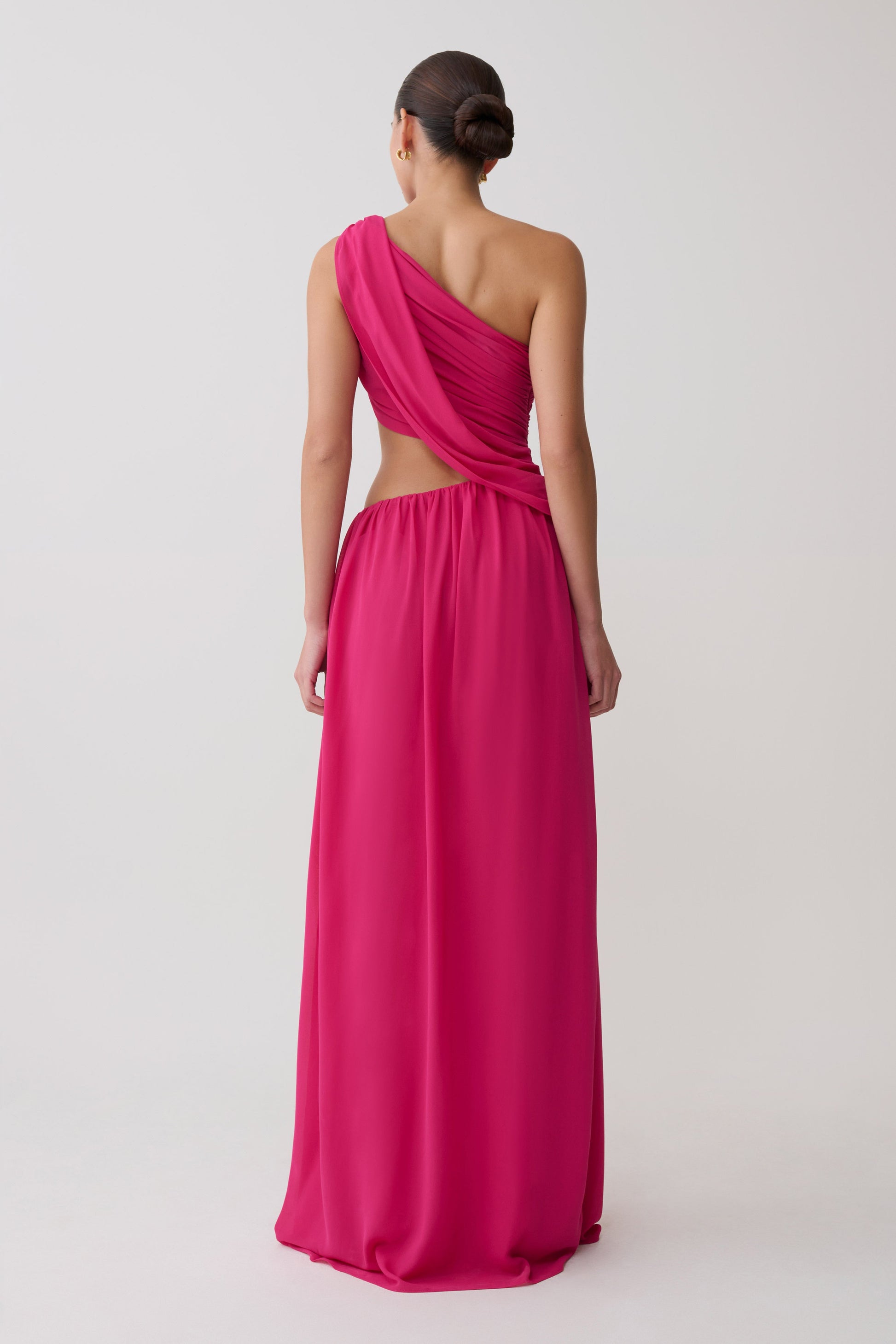 Aria Chiffon Cut Out Maxi Dress - Fuchsia #2