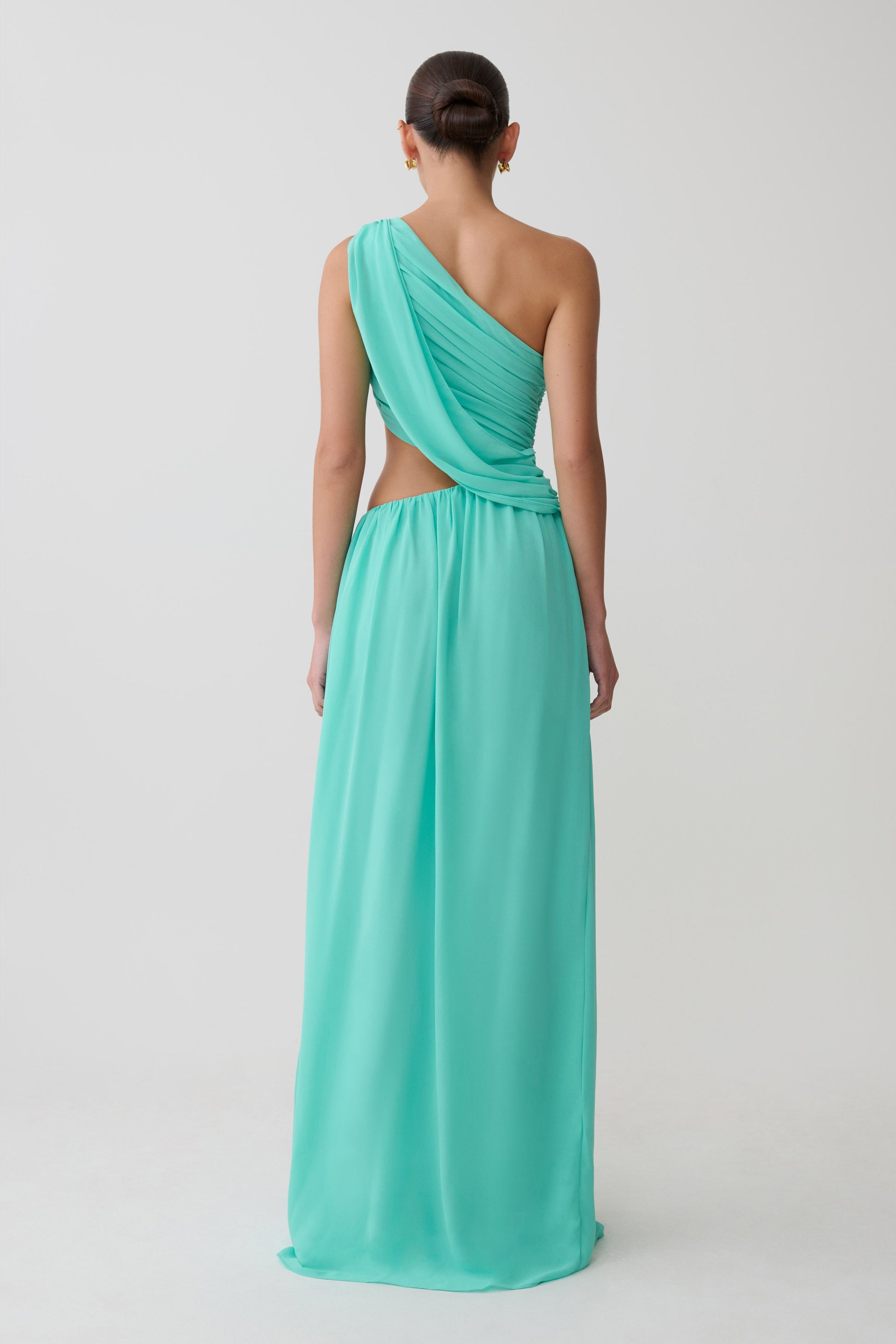 Aria Chiffon Cut Out Maxi Dress - Lagoon #2