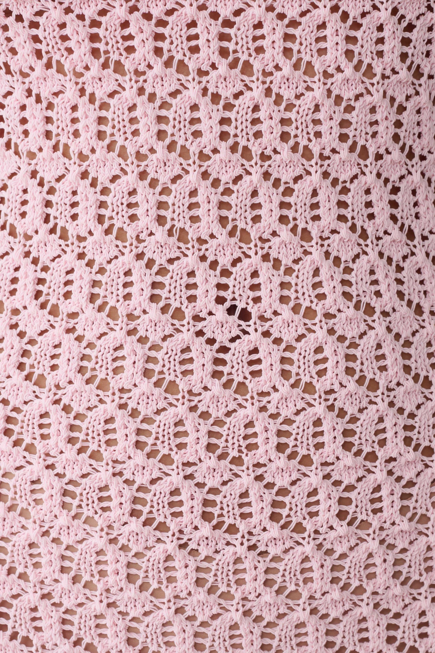 Carrisa Crochet Knit Mini Dress - Baby Pink