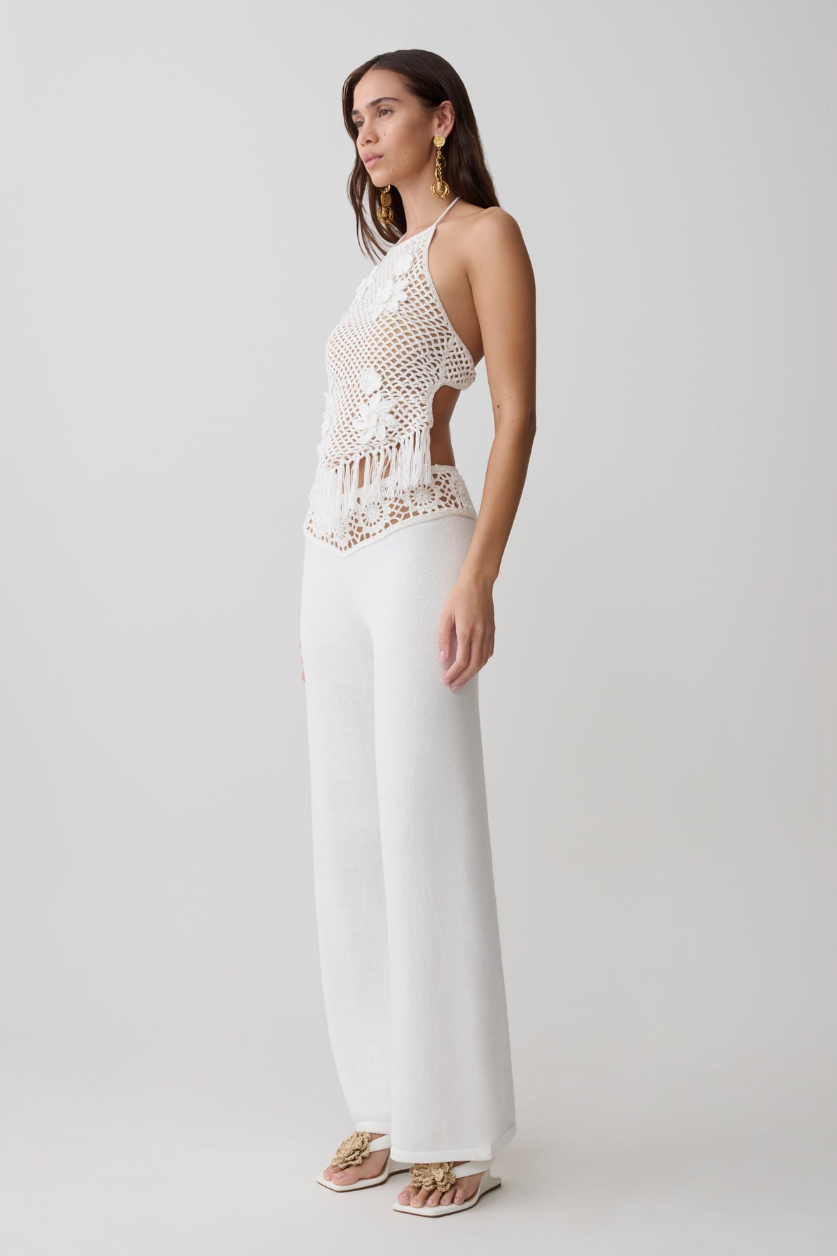 Miley Crochet Halter Top - Ivory #4