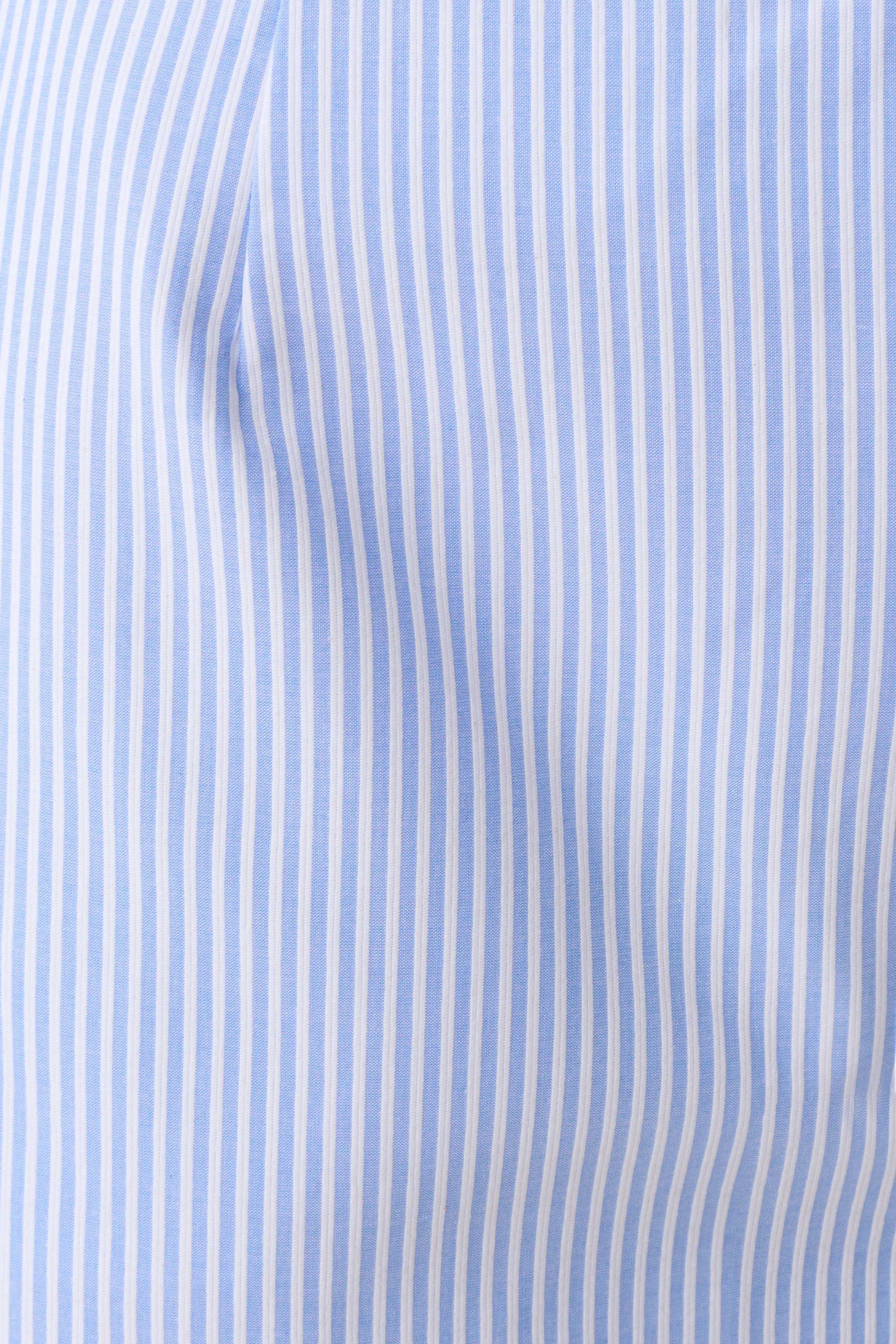 Allison Halter Sleeveless Shirt - Blue Pinstripe #7