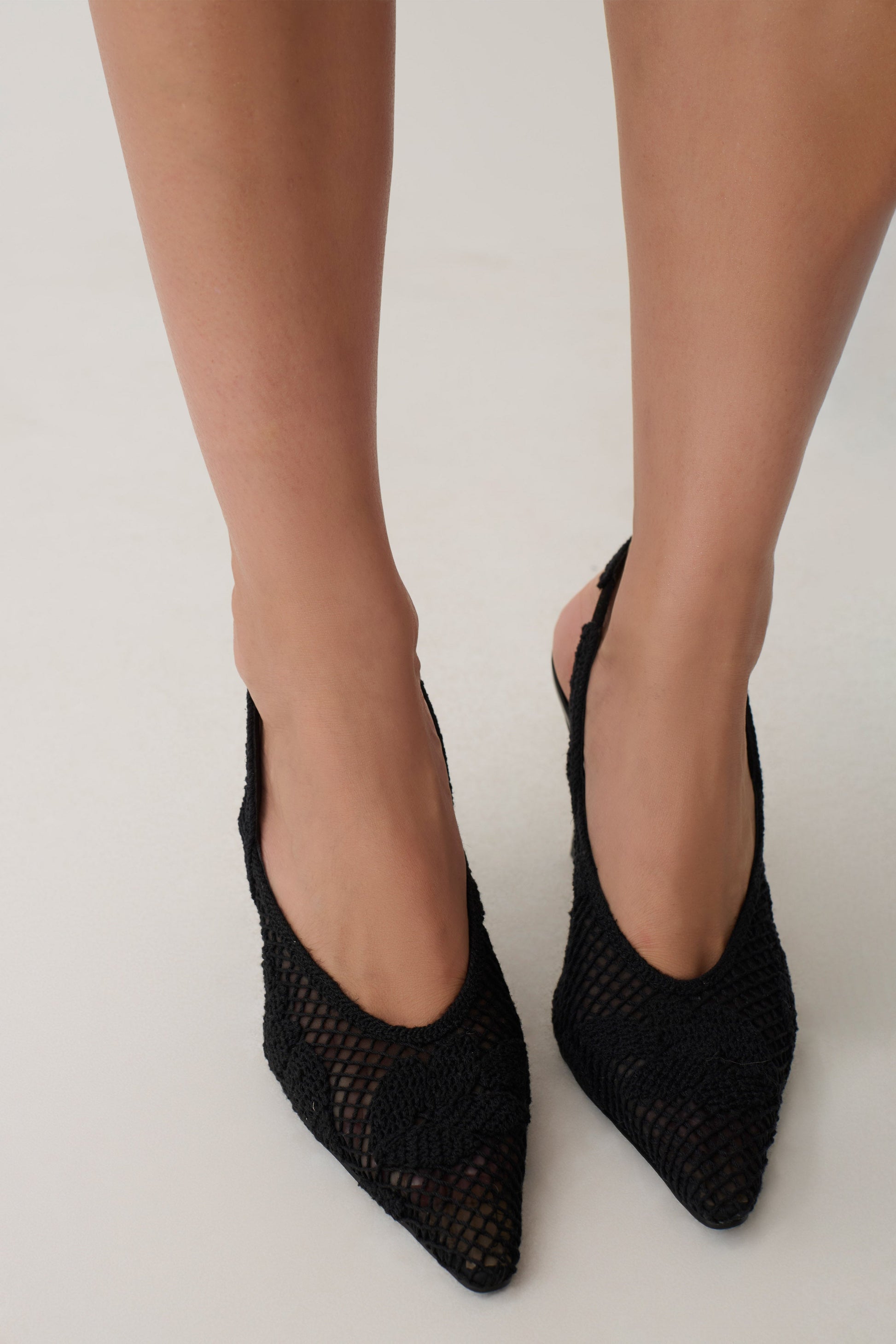 Guinevere Lace Applique Heel - Black #3