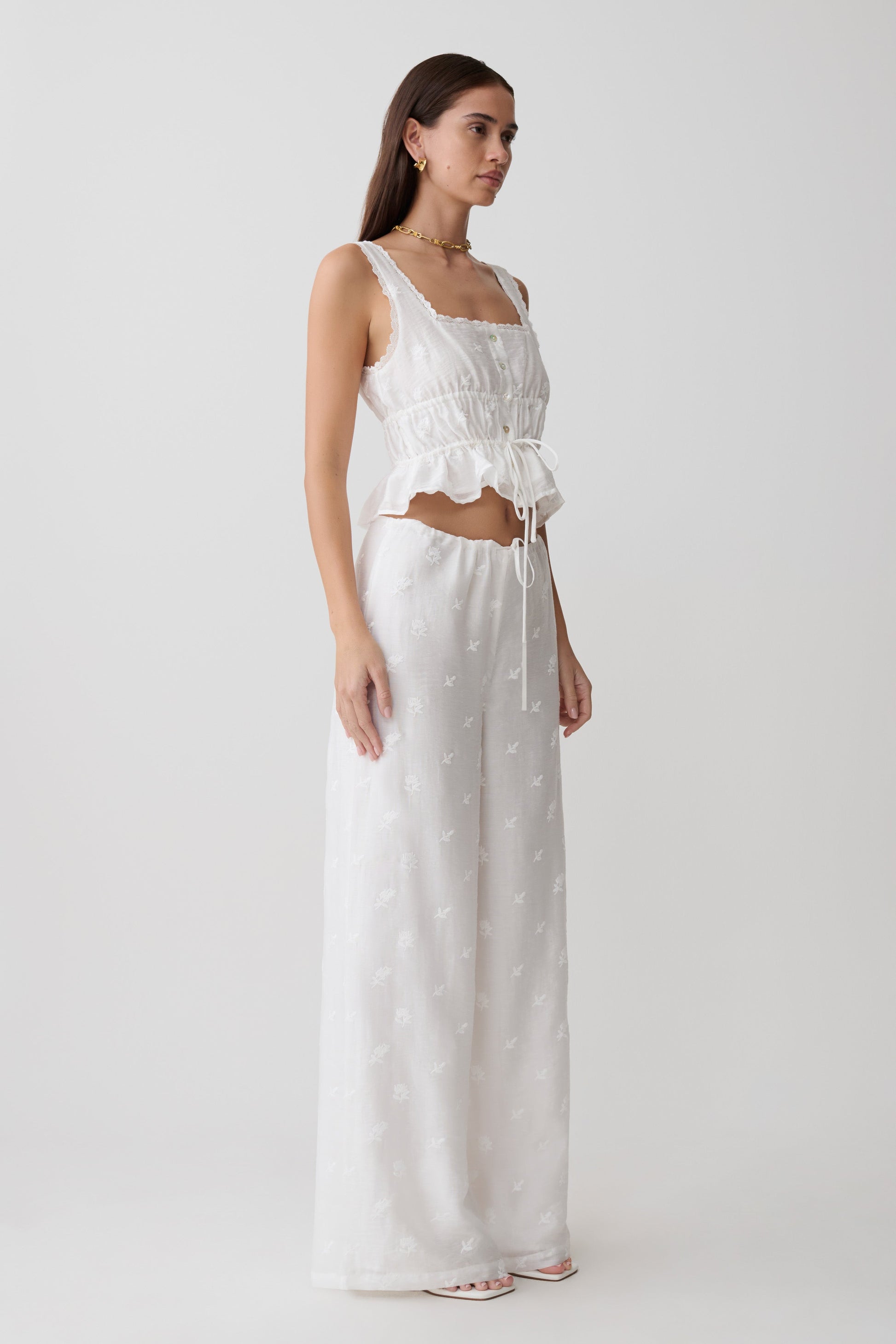 Vivian Embroidered Sleeveless Top - White #4