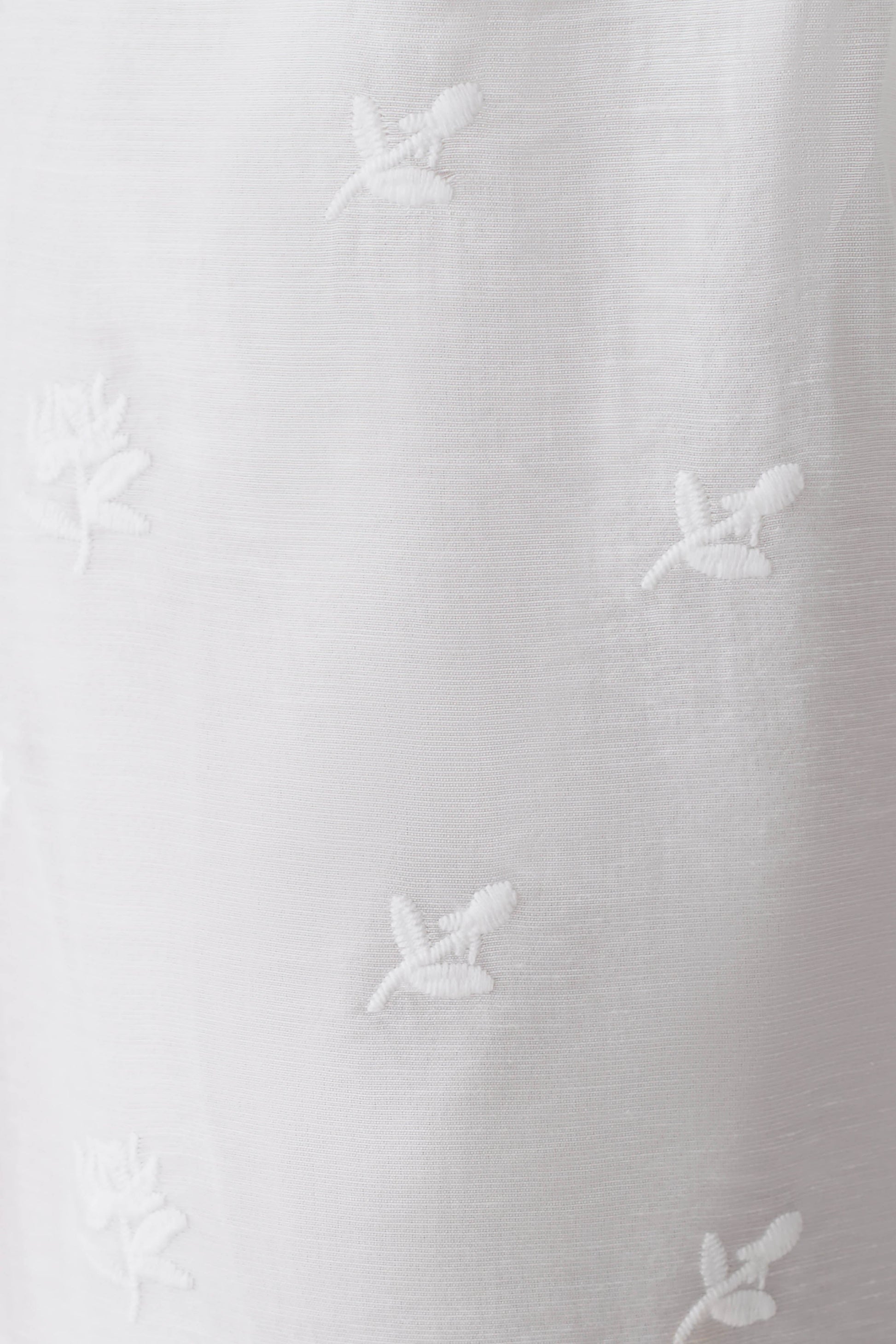 Vivian Tie Waist Embroidered Pant - White #7