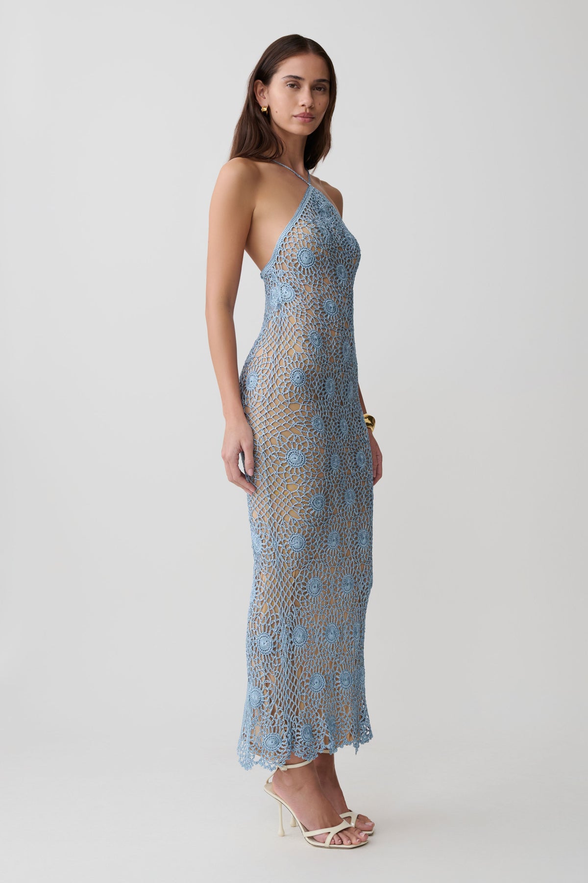 Sam Halter Hand Crochet Maxi Dress - Periwinkle #5