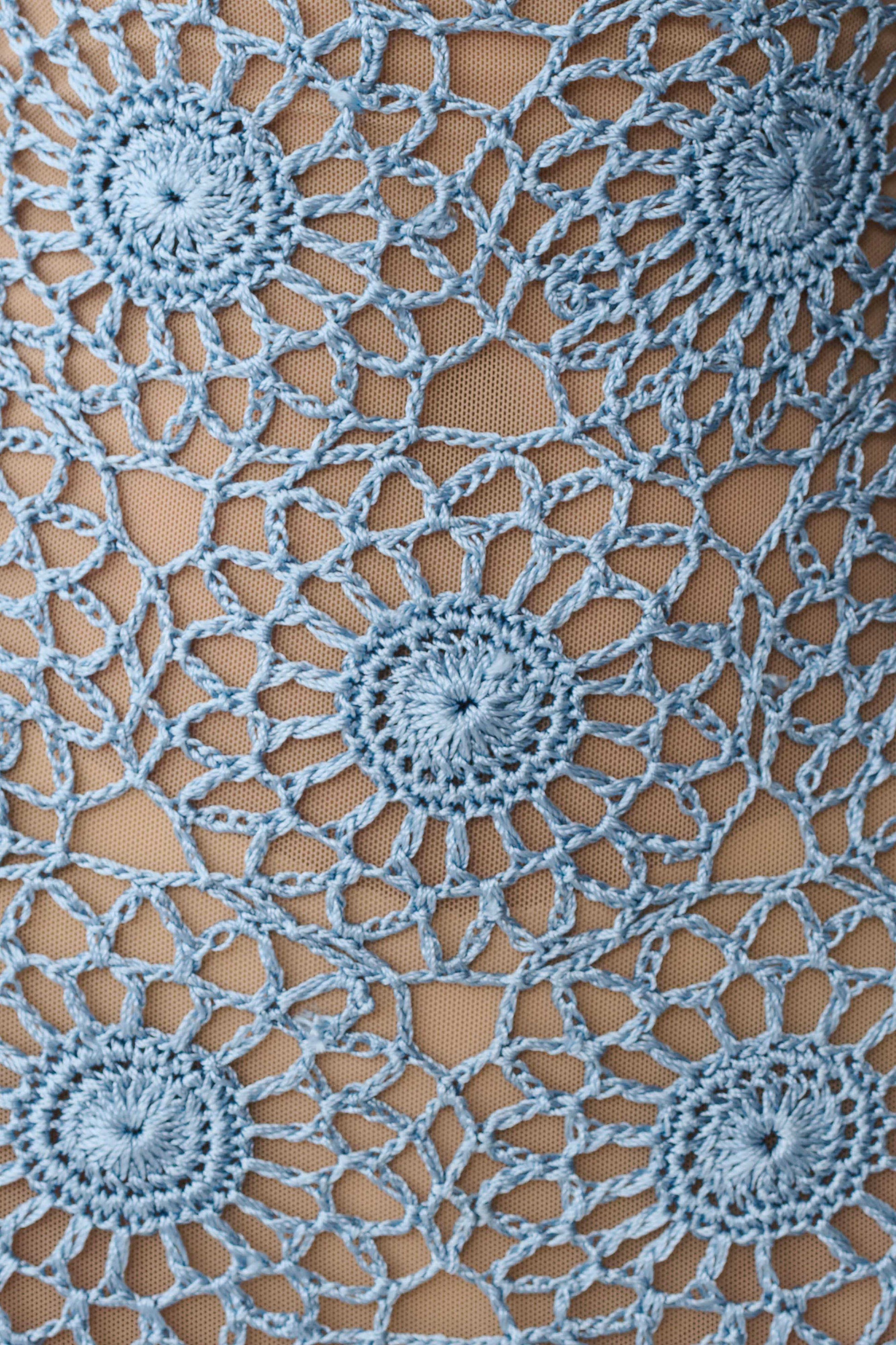 Sam Halter Hand Crochet Maxi Dress - Periwinkle #4