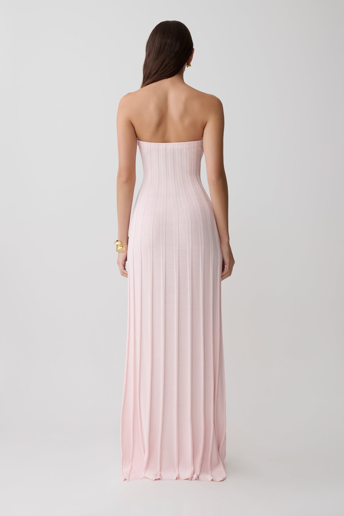 Pia Ribbed Strapless Maxi Dress - Baby Pink #2