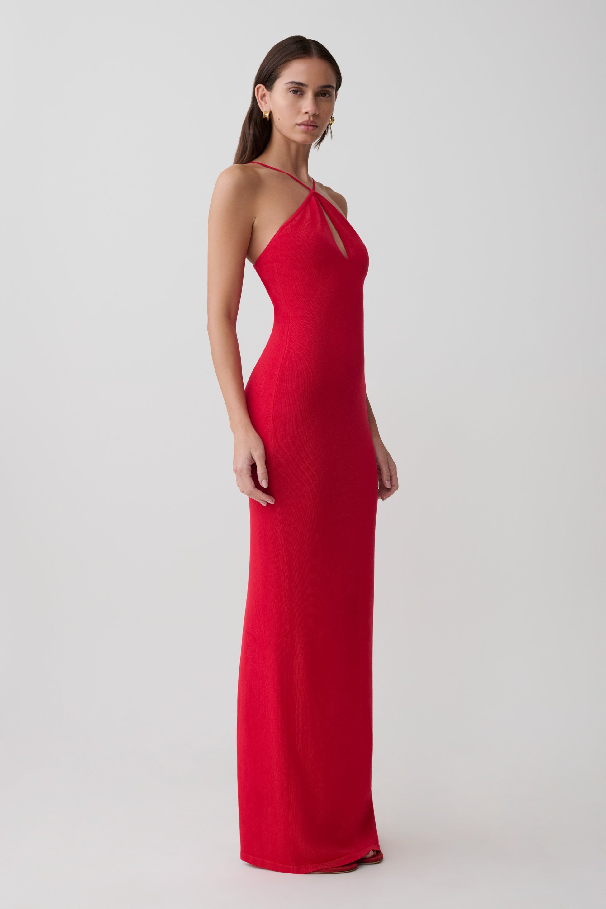 Ashtin Cross Front Knit Maxi Dress - Red #4