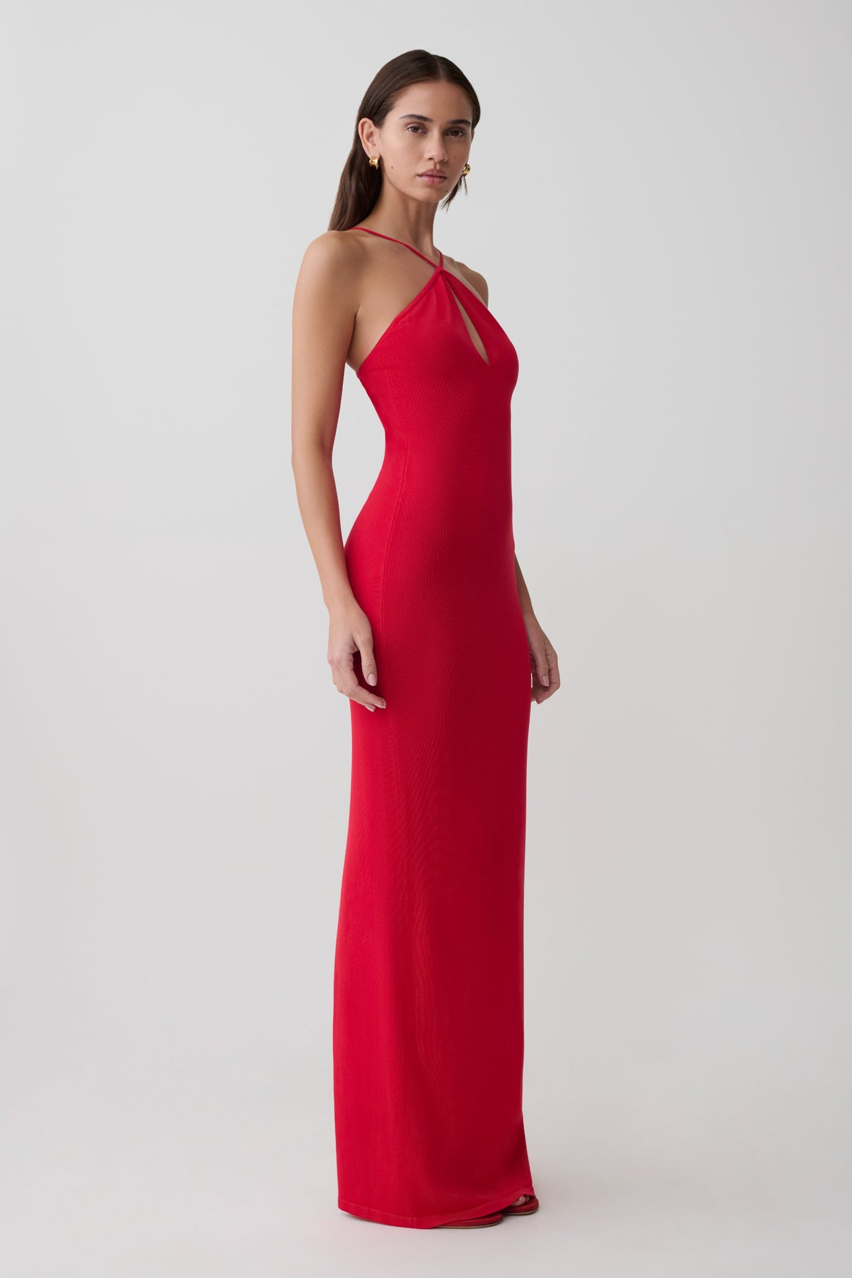 Ashtin Cross Front Knit Maxi Dress - Red #4