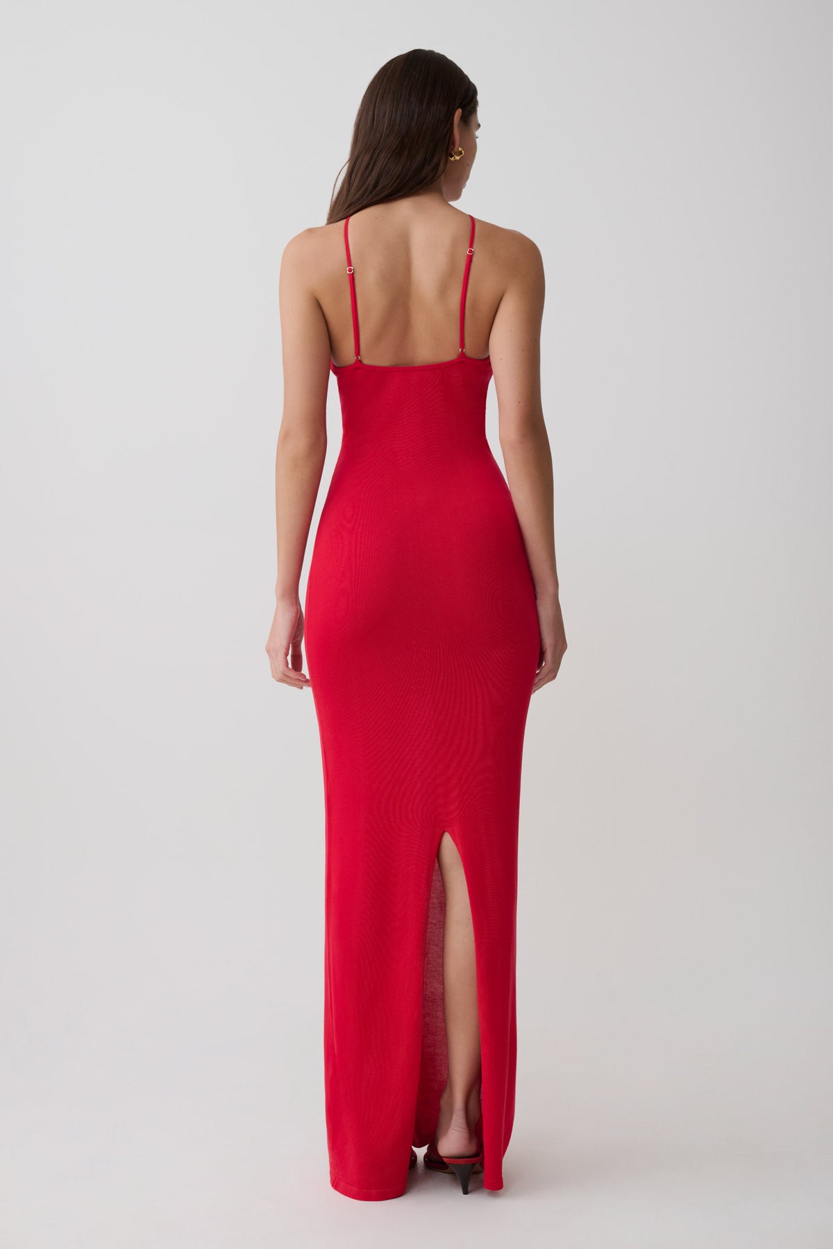 Ashtin Cross Front Knit Maxi Dress - Red #2