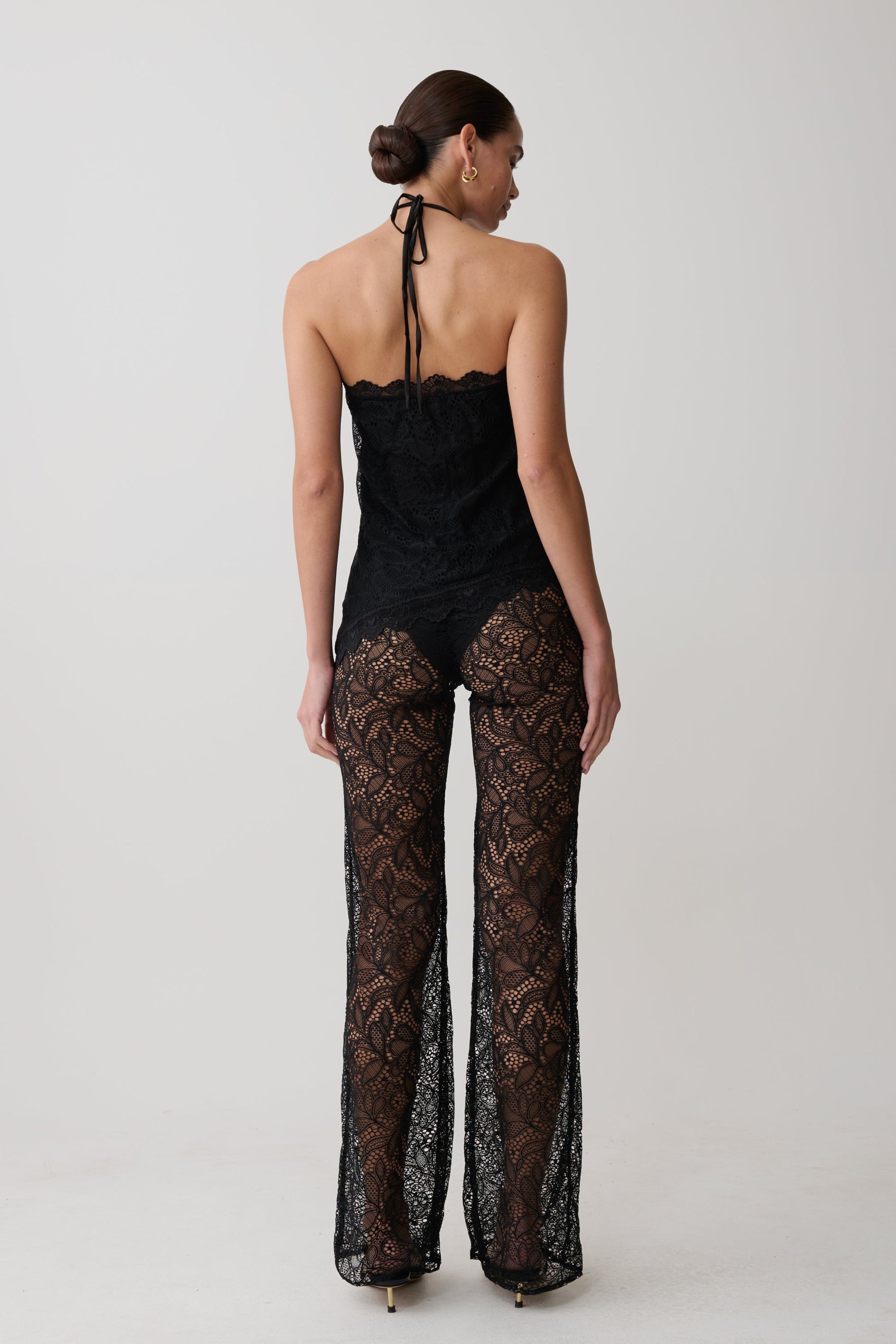 Theodosia Wide Leg Lace Pants - Black #2
