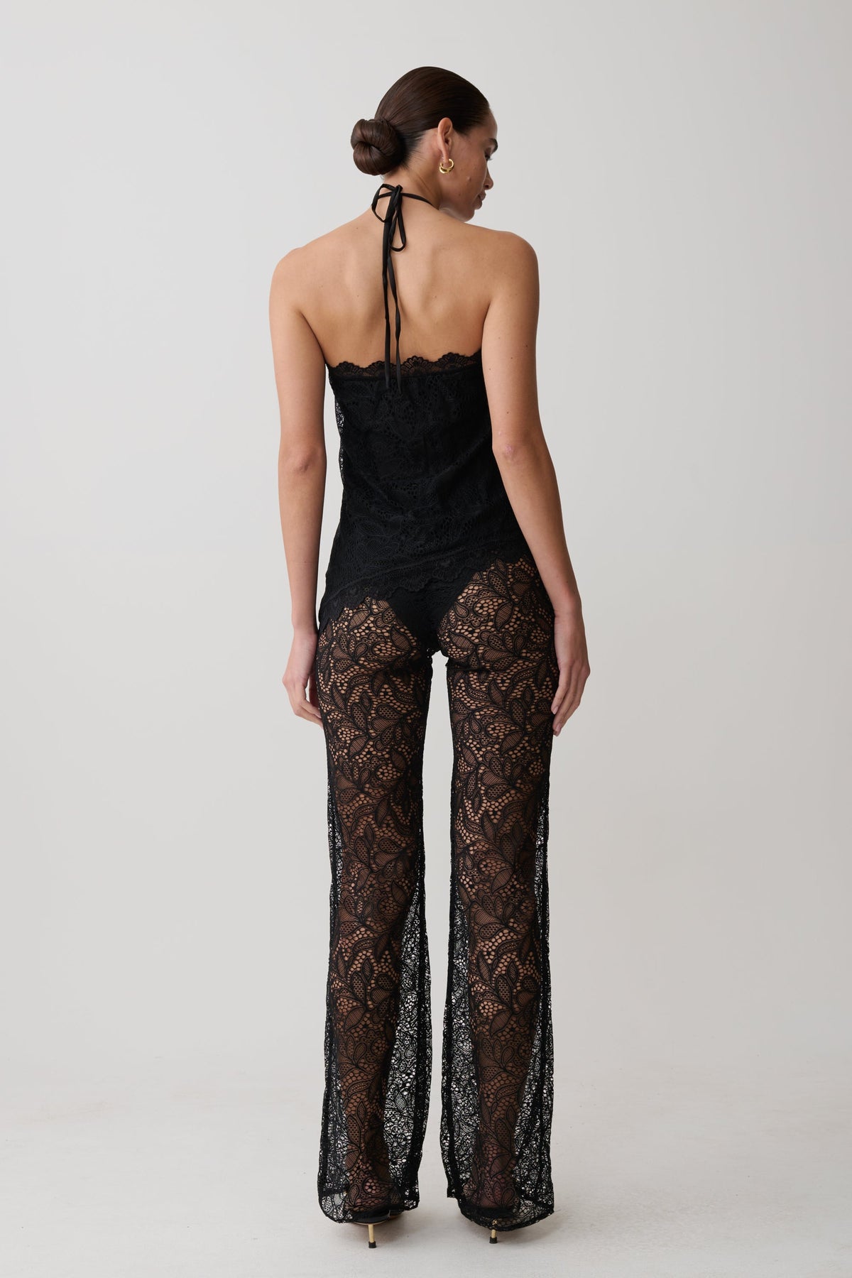 Theodosia Wide Leg Lace Pants - Black #2