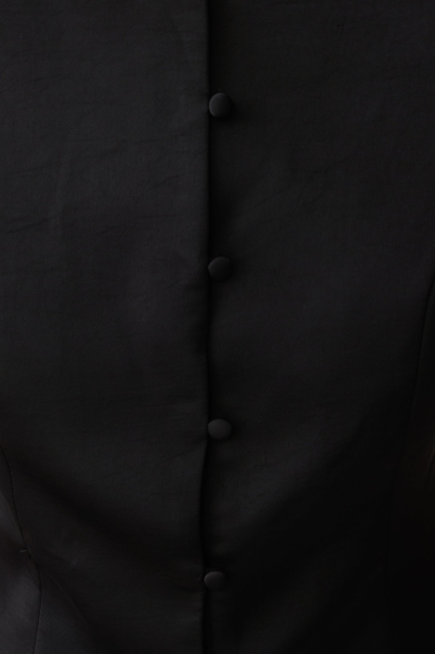 Anne Short Sleeve Satin Top - Black