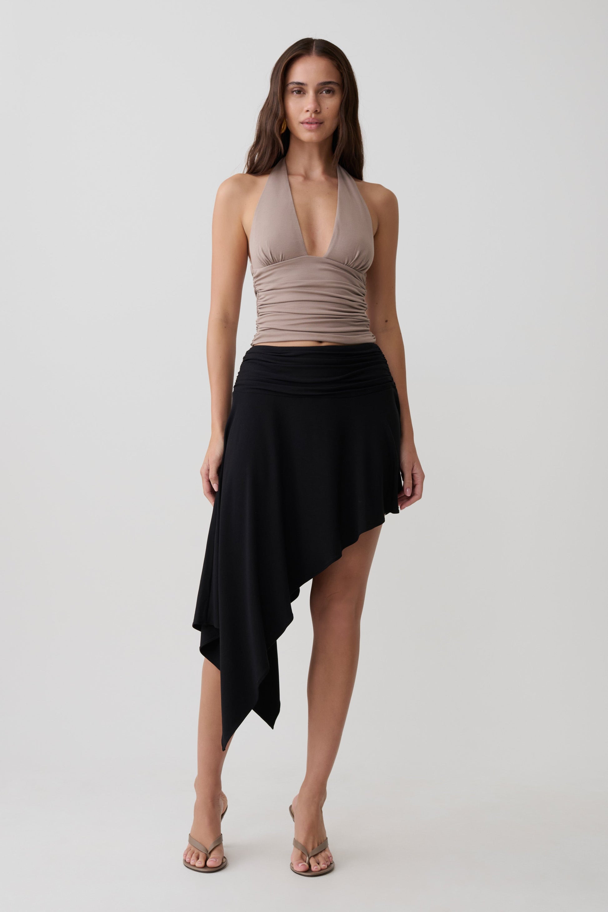 Peregrine Modal Gathered Halter Top - Neutral #8