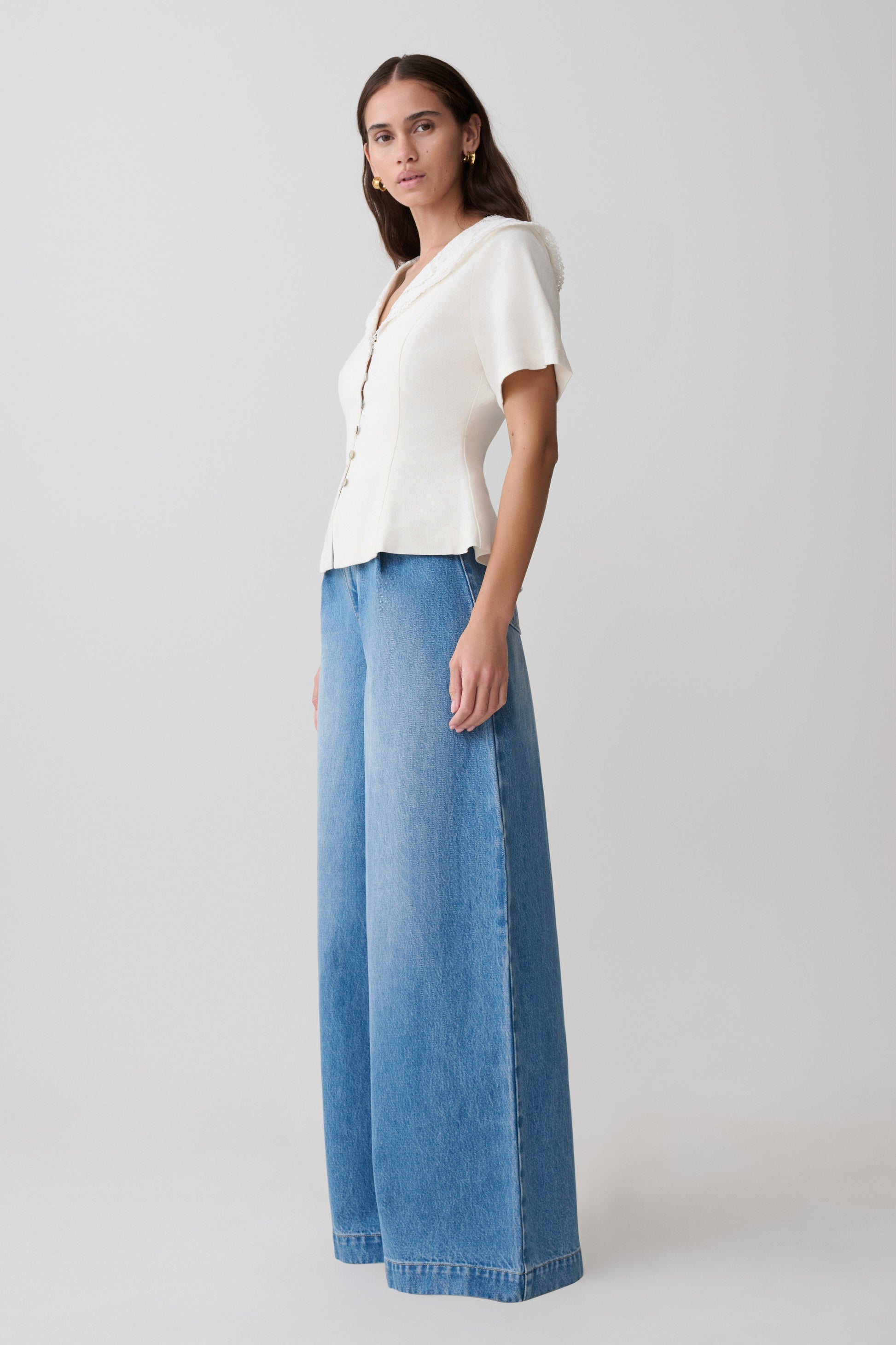 Bobby Oversized Jean With Front Pleat - Summer Blue #4