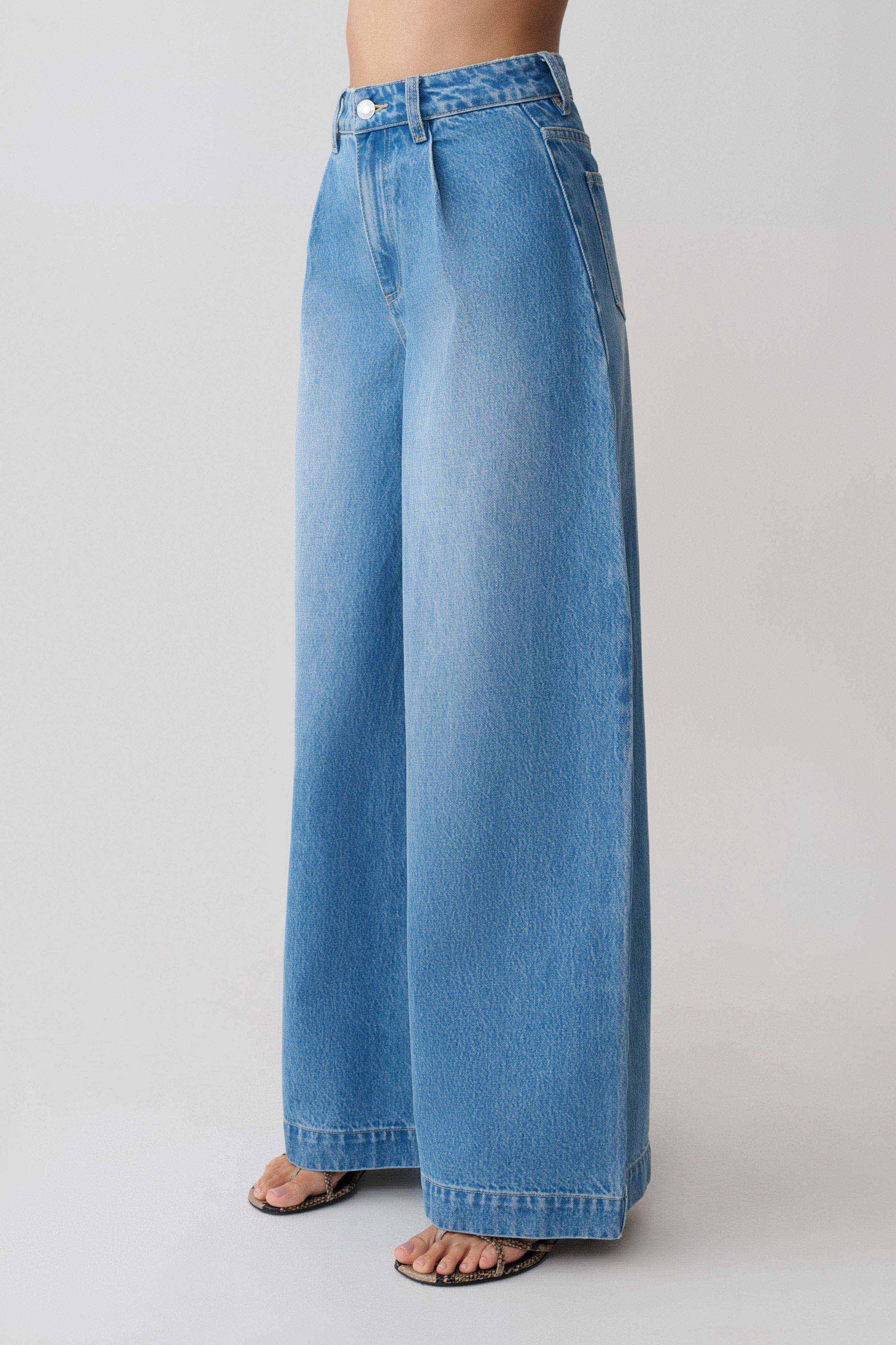 Bobby Oversized Jean With Front Pleat - Summer Blue #3