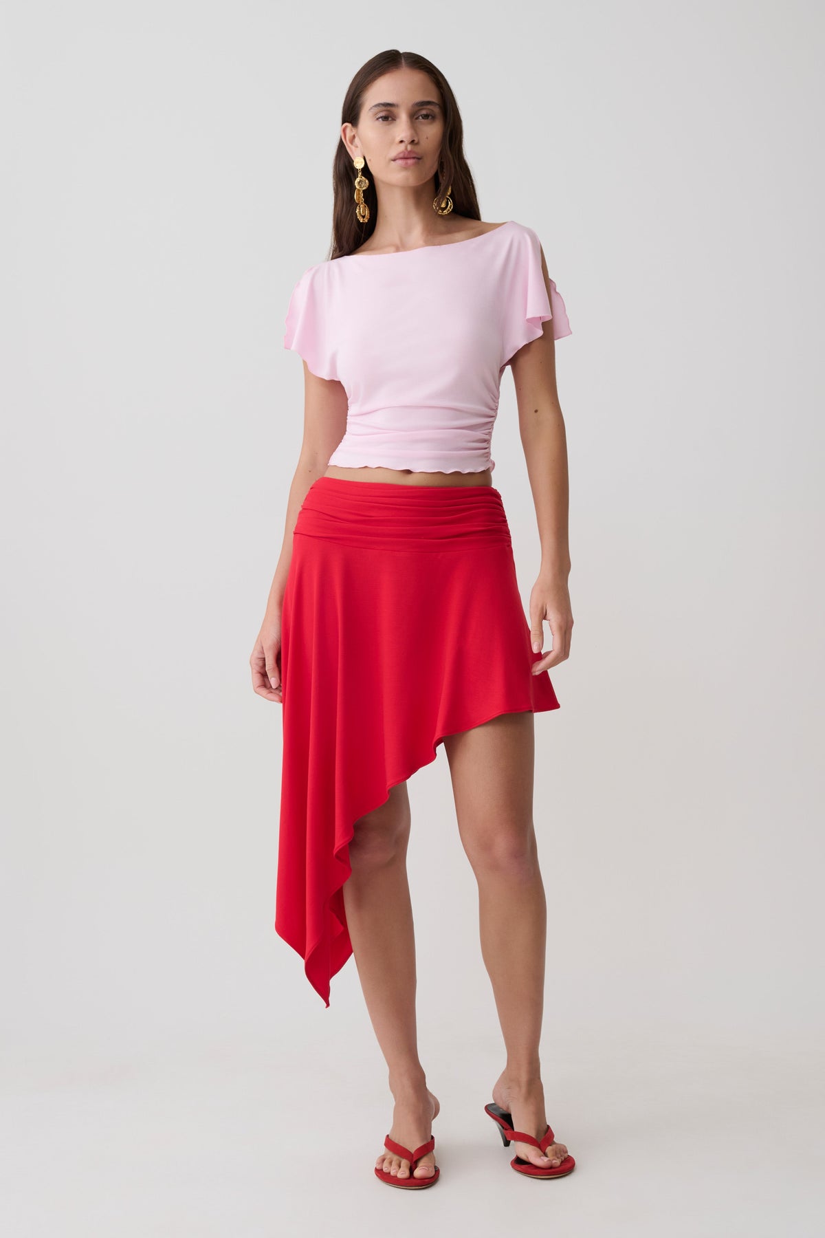 Talise Modal Flounce Short Sleeve Top - Ballet Pink #7