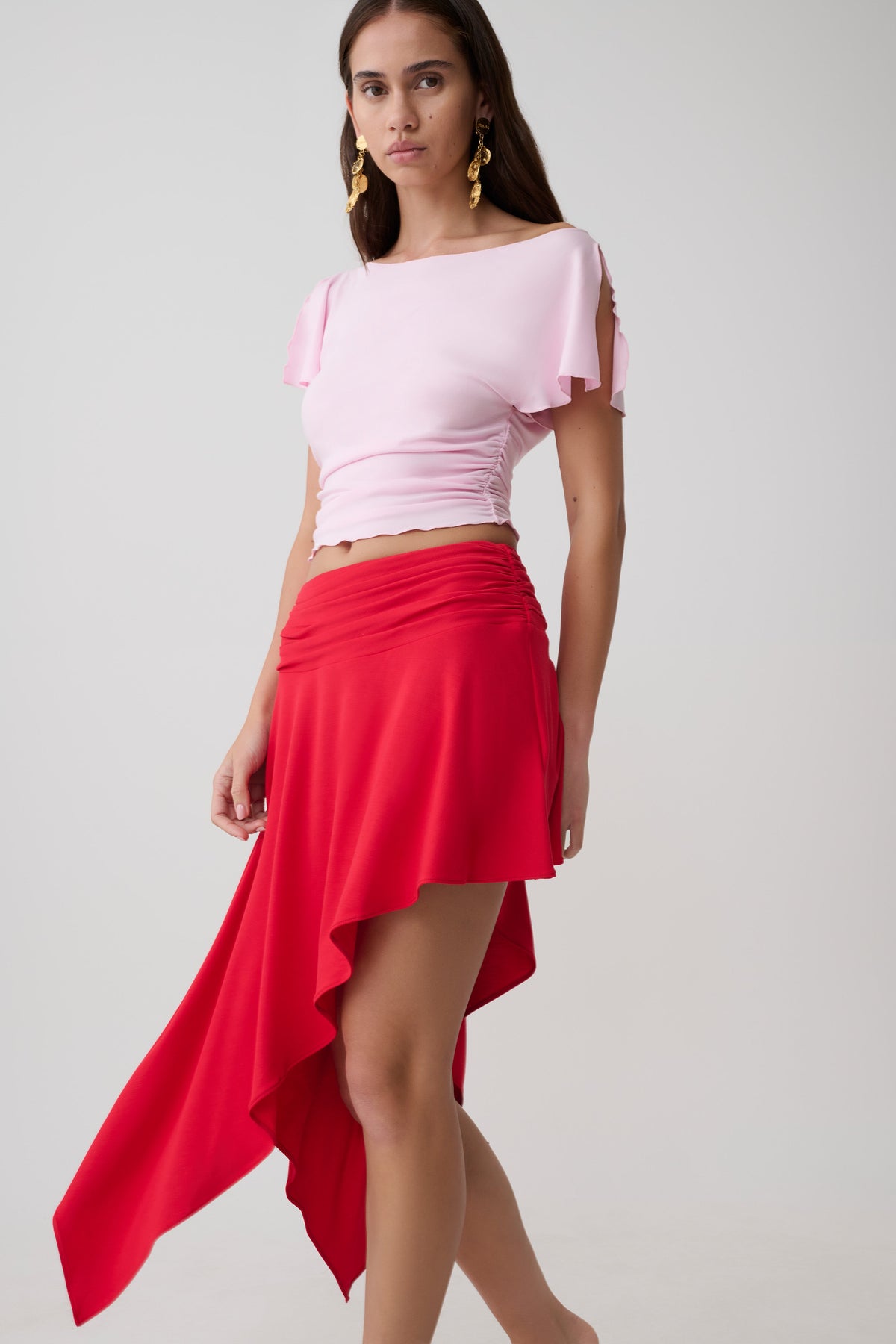 Talise Modal Flounce Short Sleeve Top - Ballet Pink #8